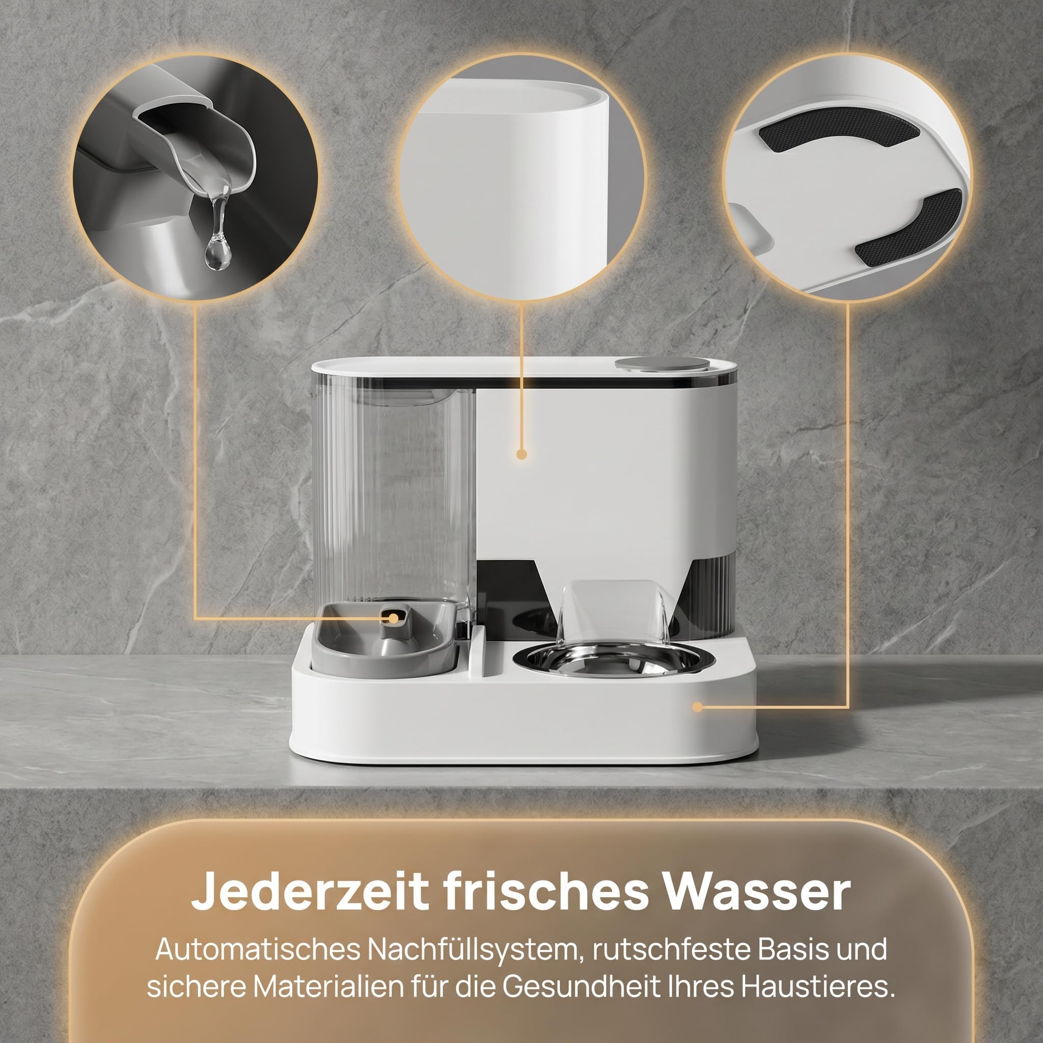 Distributeur automatique de nourriture et d'eau 2 en 1 pour animaux de compagnie - Distributeur automatique de nourriture et d'eau pour chats et chiens - Distributeur automatique de nourriture et