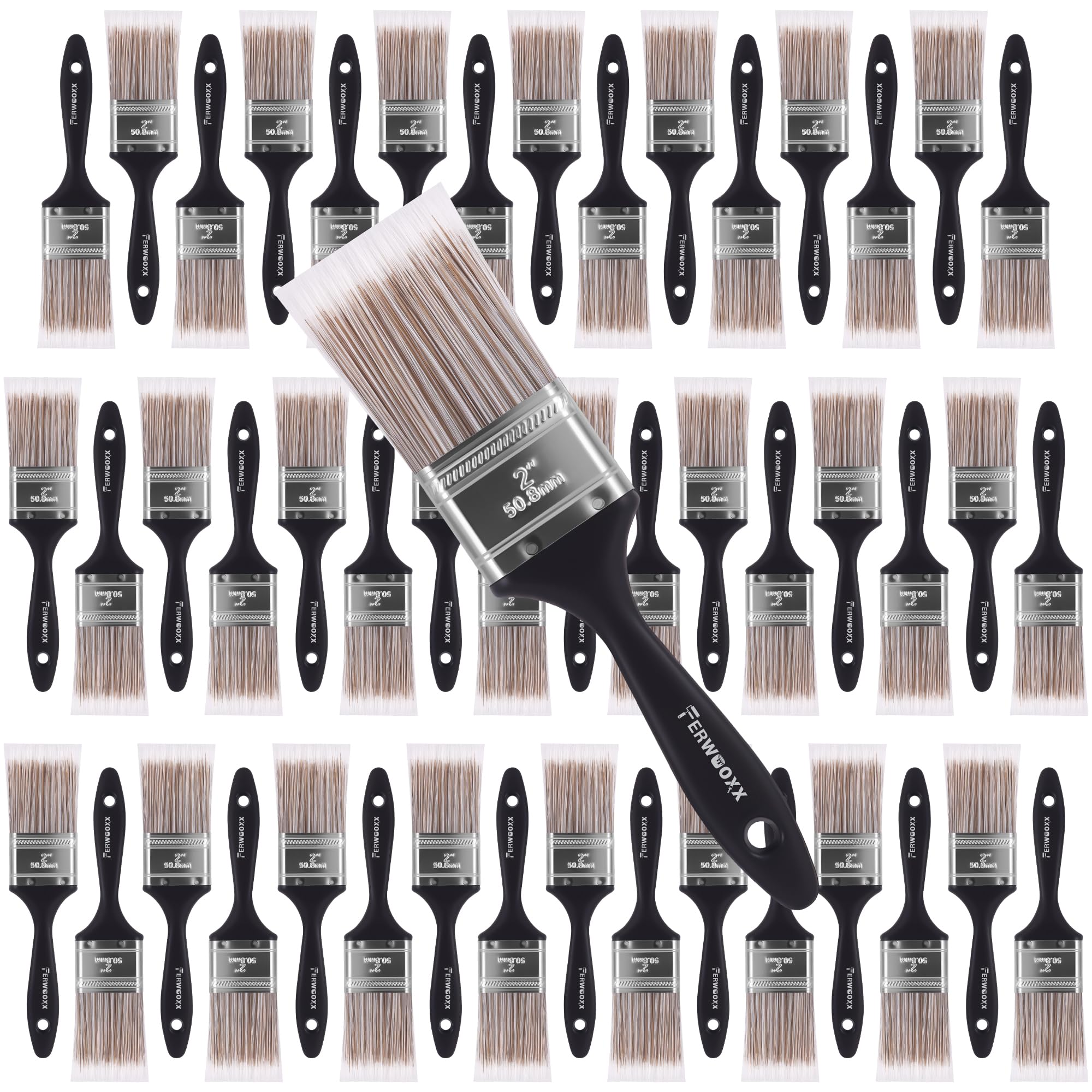 Pinceles de pintura, pincel plano y angular para todo tipo de pinturas de látex, óleo y manchas, pincel para barniz, pasta, yeso y