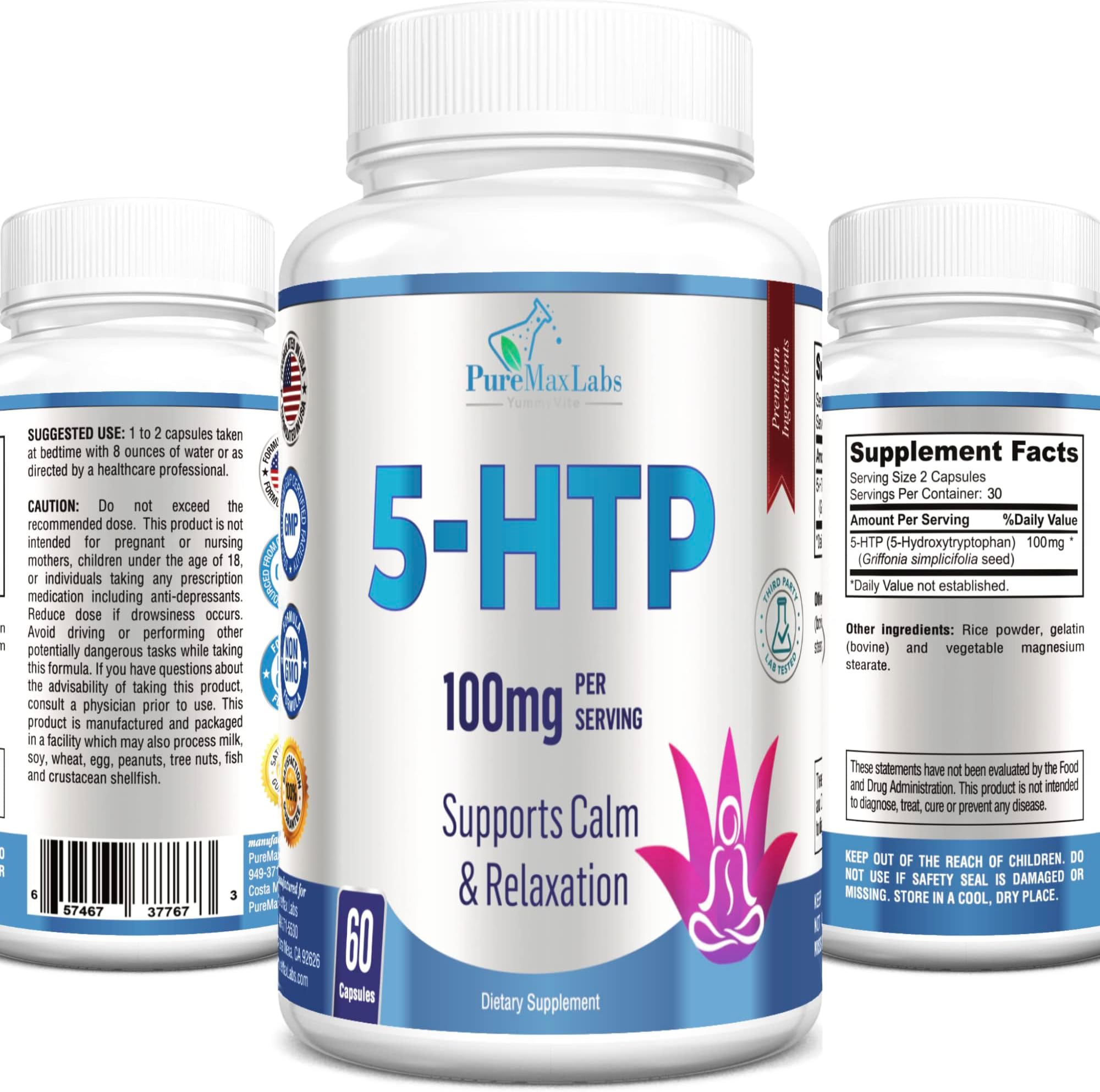 NOW Suplementos, 5HTP (5hidroxitriptófano) 100 mg
