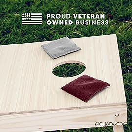 Play Platoon Weather Resistant Cornhole Bags - Set of 8 Regulation Size - Burgundy & Gray - Durable Duck Cloth for Tossing Game, Includes Tote Bag