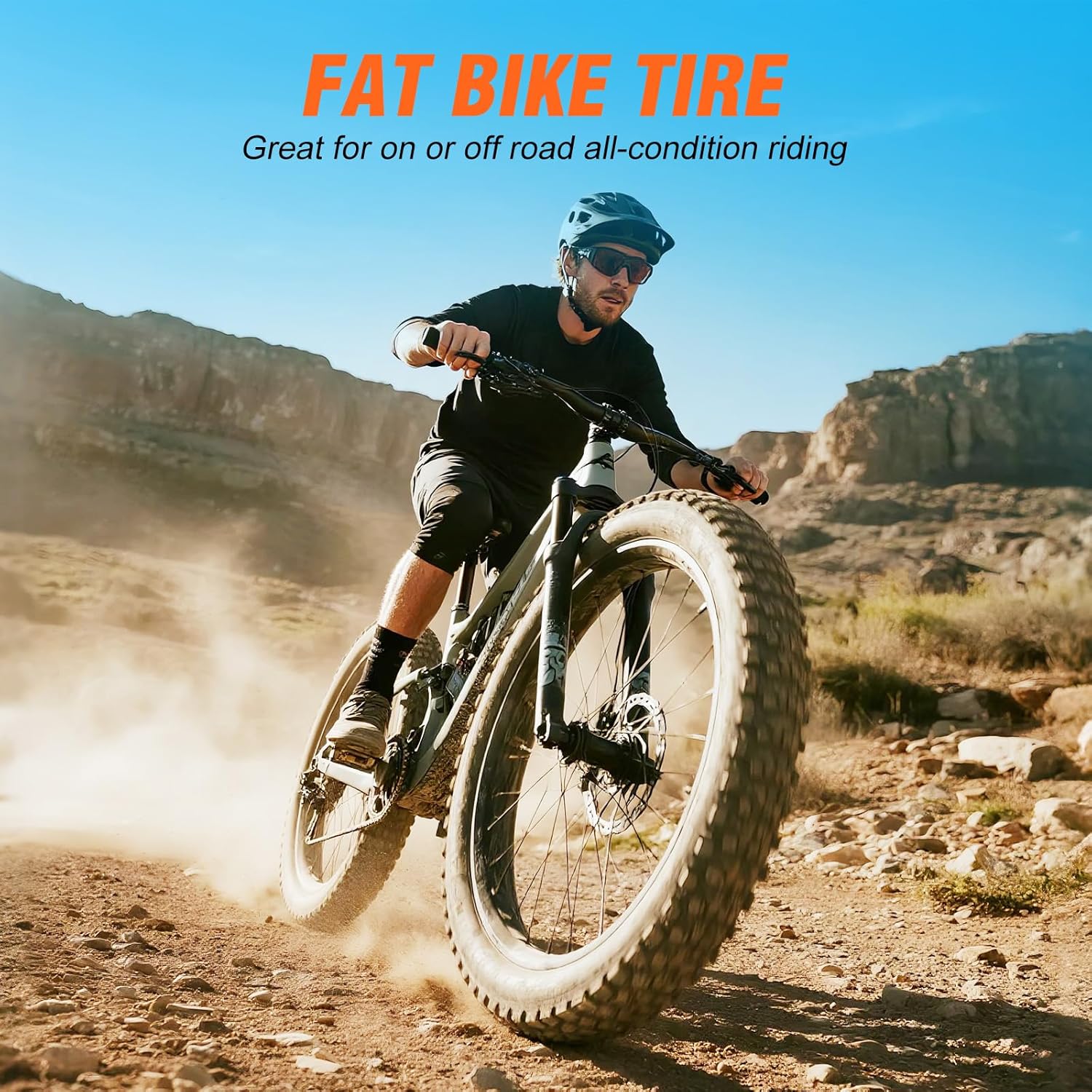 Fat Tire Electric Bike Tires 26x4.0 1-Pack All Terrain Puncture Proof Ebike Tires with Deep Tread, Wear-Resistant for Snow/Sand/Beach/Off-Road - Compatible with 26 Inch Fat Tire Bikes