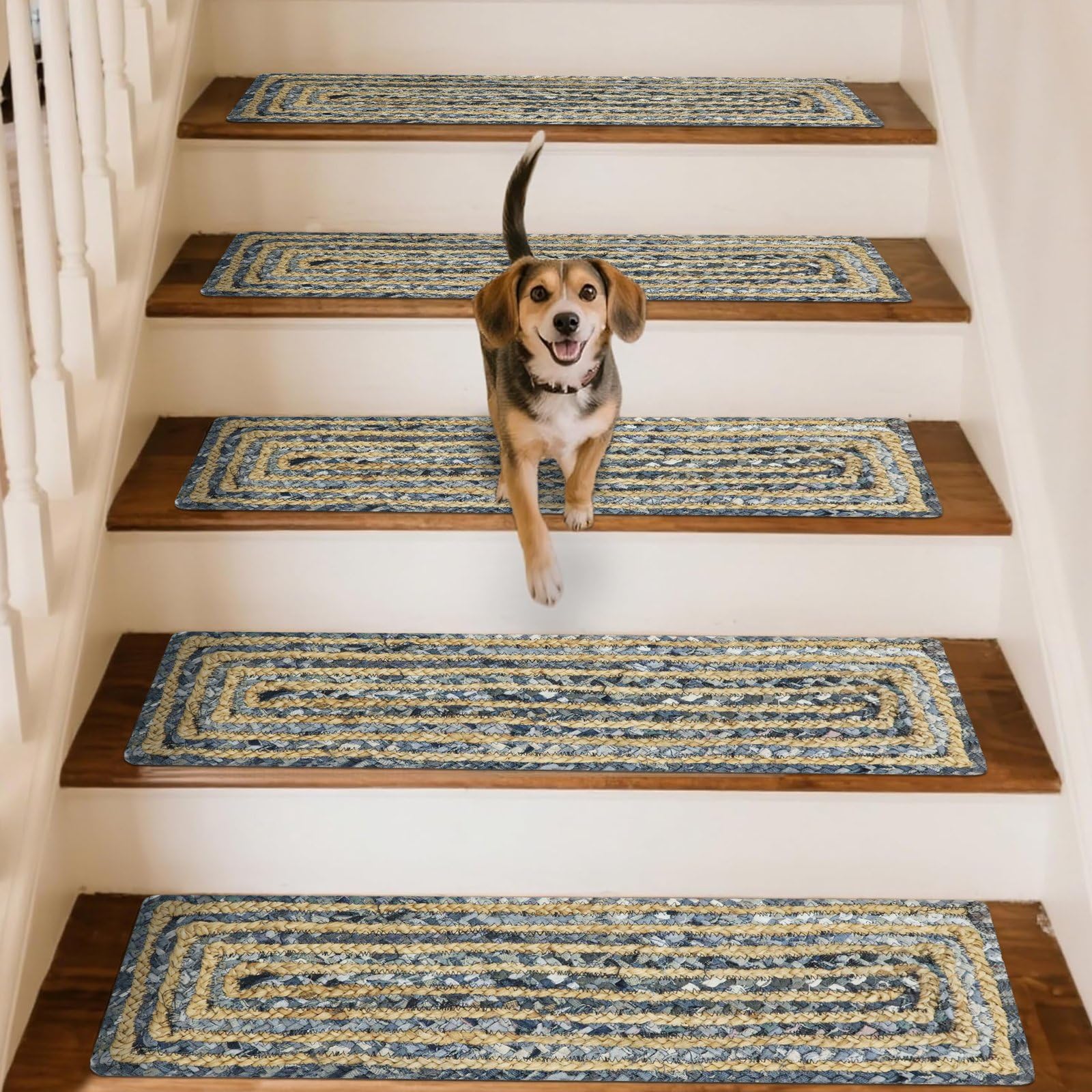 Tapis d'escalier Chindi pour créer une ambiance rustique chaleureuse chez soi