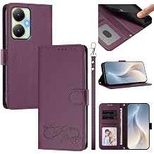 Compatible with Tecno Camon 19 / Camon 19 Pro 5G Flip-Kickstand-Magnetic Card Slot Lanyard Protective Case Violet