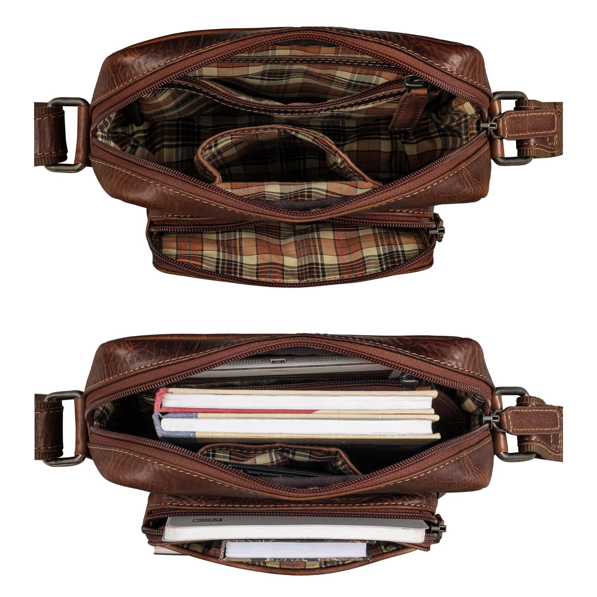 STILORD 'Dain' Borsa a Tracolla Uomo in Pelle Vera, Crossbody Vintage, Custodia Tablet, Shoulder Bag Cuoio