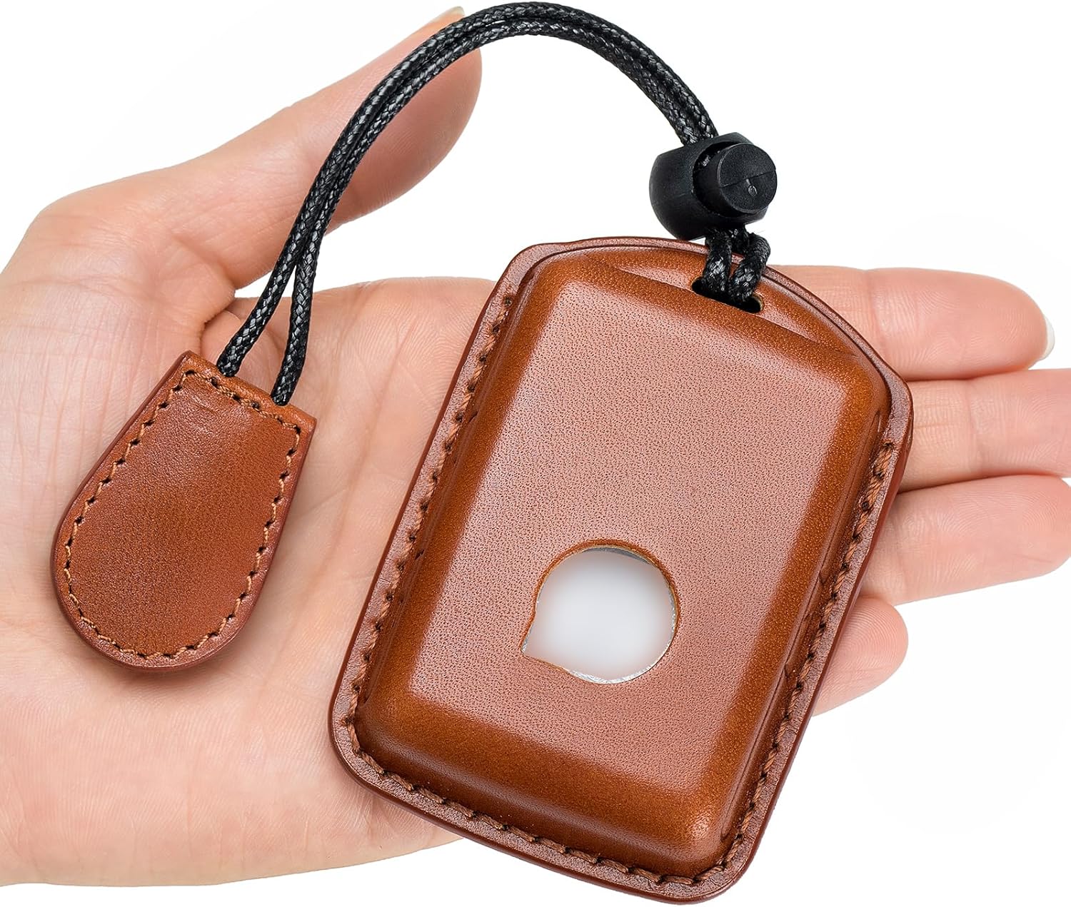 for Volvo Key Fob Cover Genuine Leather with Keychain,Compatible with Volvo XC40 XC60 S90 XC90 V90 2017 2018 T5 T6 2015 2016 T8