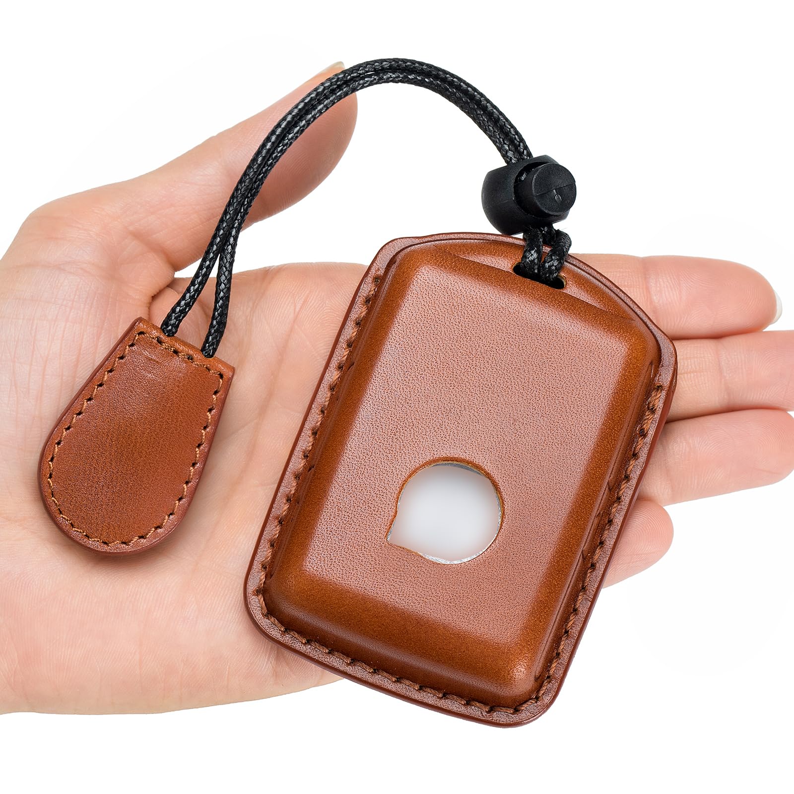 for Volvo Key Fob Cover Genuine Leather with Keychain,Compatible with Volvo XC40 XC60 S90 XC90 V90 2017 2018 T5 T6 2015 2016 T8