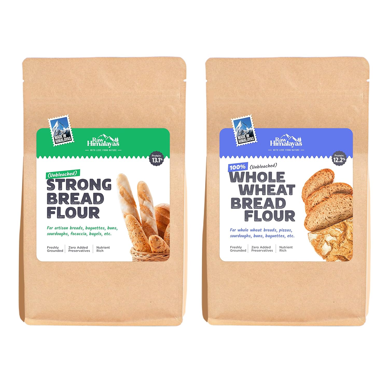 Raw Himalayas Combo Pack of 2 Himalayan Baking Flours (2 Kg) Strong