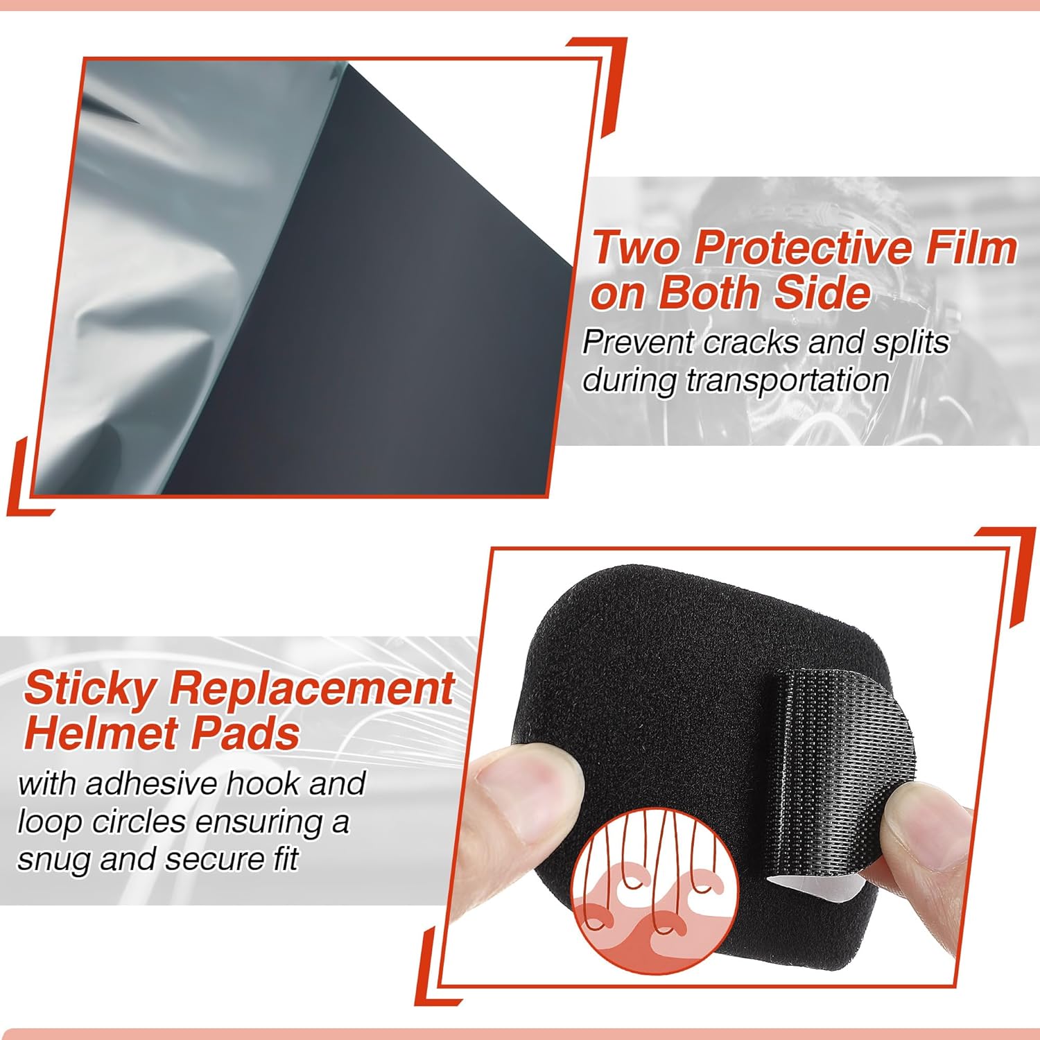 Feekoon 1 Pack Face Shield Replacement Lens with Helmet Pads, Tinted Full Face Shield Compatible with Hobart 770580, Replacement Foam Padding Kits for Welding, Grinding, DIY, Cosplay Helmet