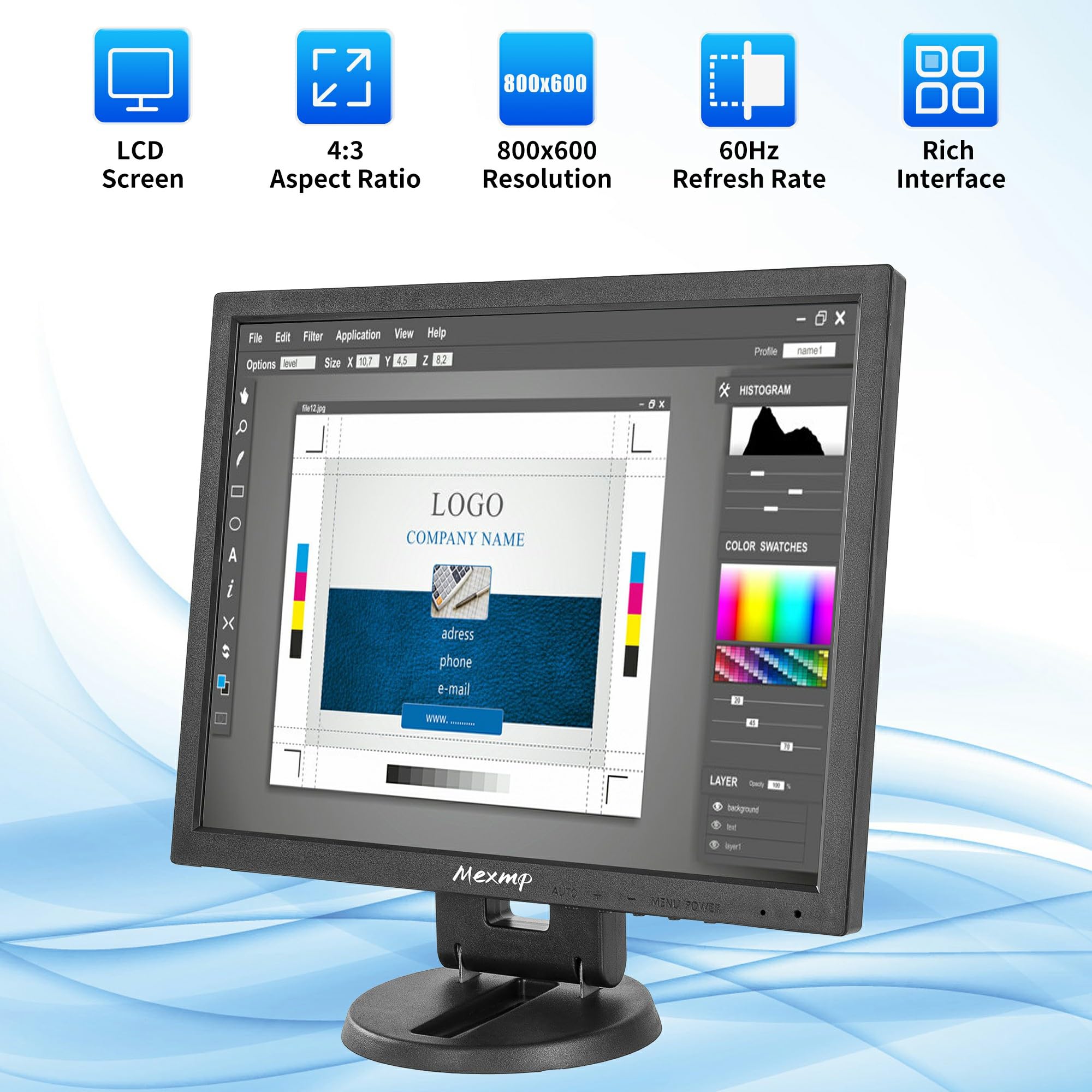 Amazon.co.jp: Mexmp 12インチ TFT液晶 監視カメラ用モニター 800×600