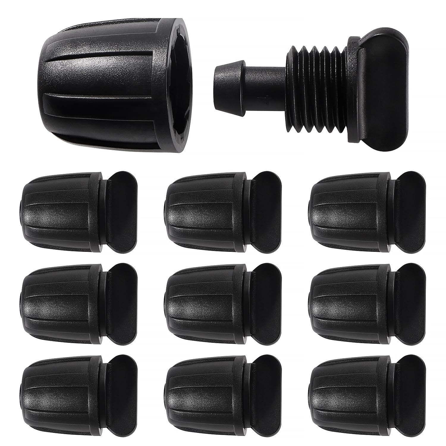 VooGenzek 10 PCS Irrigation Fittings End Plugs for 8/12 mm Tubing, Barbed Locked End Plug Connectors, Drip Tubing Connectors