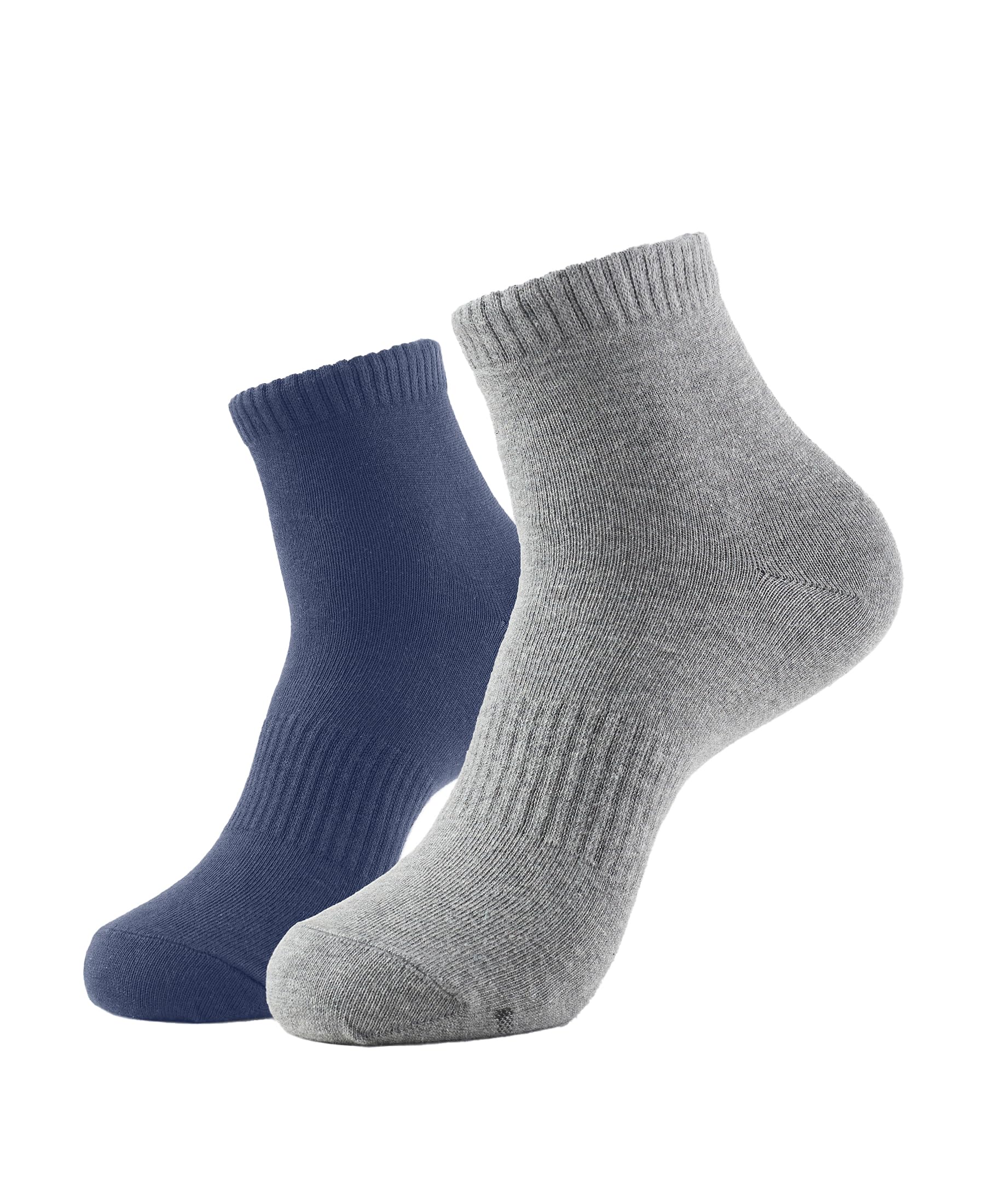 7106 Men's Compact Cotton Stretch Ankle Length Socks With Stay Fresh Treatment (Pack of 2)