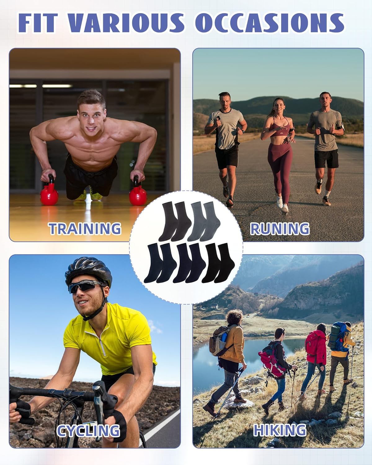 100% Cotton Thick Winter Thermal Socks Bulk for Homeless Unisex Donations Wicking Crew Socks for Adult - Image 7