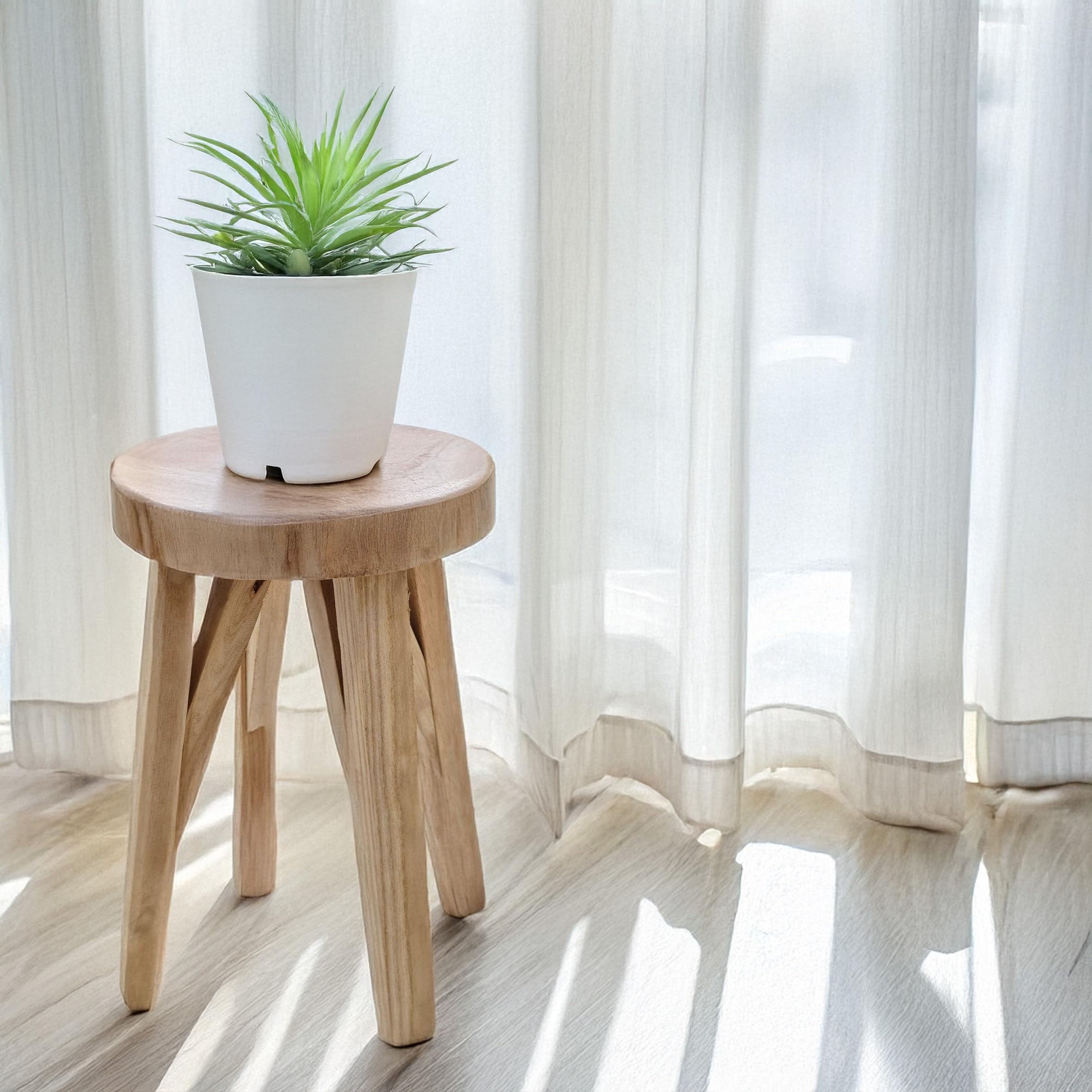 Spetebo Taboret do siedzenia z litego drewna, obciążenie 120 kg – 40 x 28 cm, drewniany taboret na kwiaty, naturalny taboret dla dzieci, podnóżek na kwiaty, stolik pomocniczy