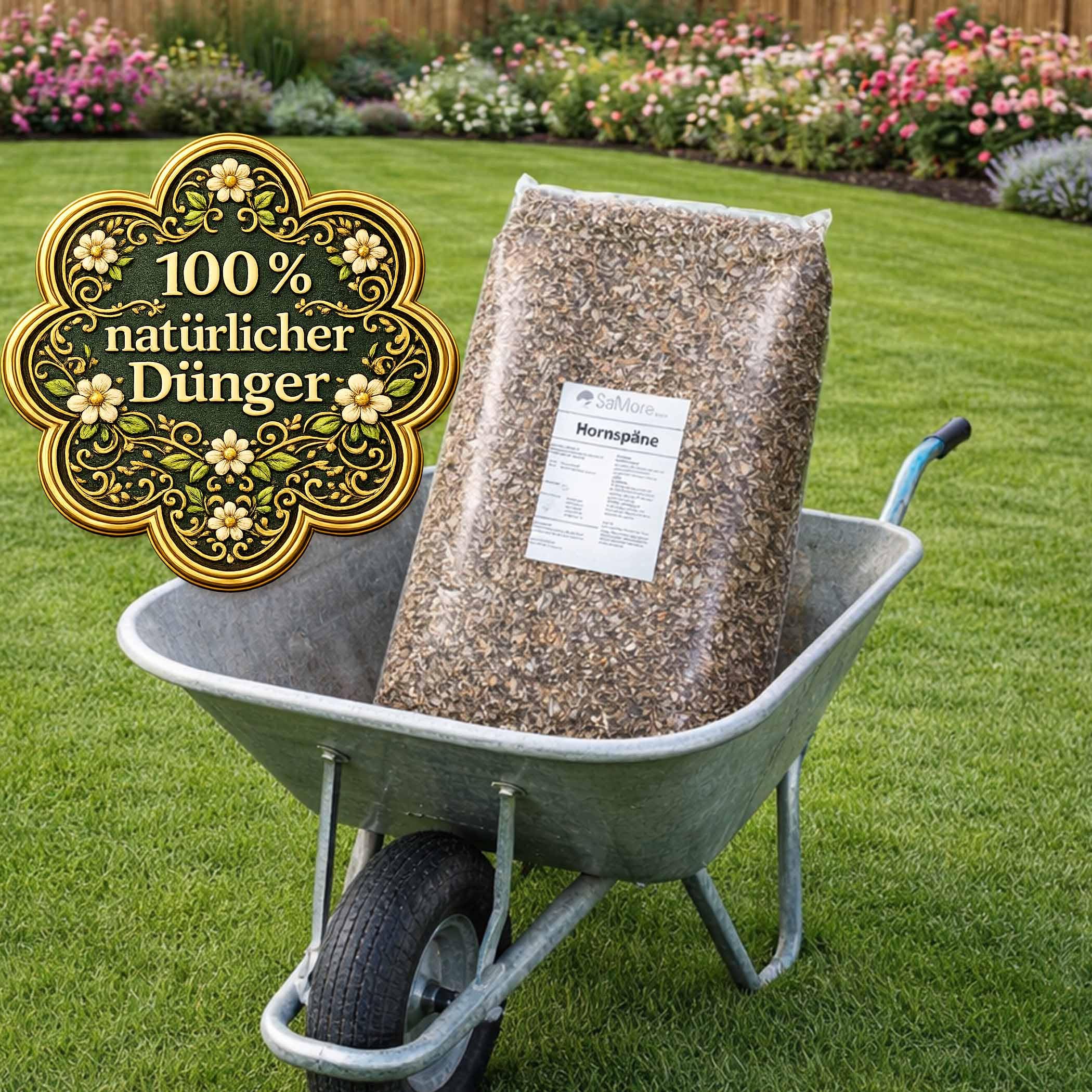 Samore 25 kg Hornspäne Naturdünger 100% natürlicher Dünger, Gartendünger mit Langzeitwirkung