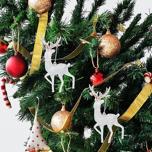 Miniatura 8 de Didiseaon 2 piezas de colgante de alce de Navidad pequeñas figuras de reno colgante de Navidad adorno de fiesta de Navidad adornos colgantes de
