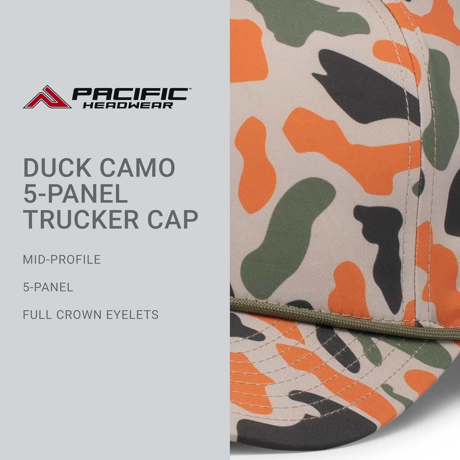 Pacific Headwear Duck Camo 5-Panel Trucker Cap image 5