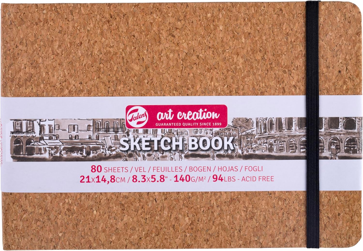 Talens T9314-055M 454615 Art Creations Sketchbook, Drawing Notebook, 8.3 x 5.9 inches (21 x 15 cm), Cork, Thickness: 4.1 oz/sq ft (140 g/m2), Fine, Acid Free Paper, 80 Sheets Bound