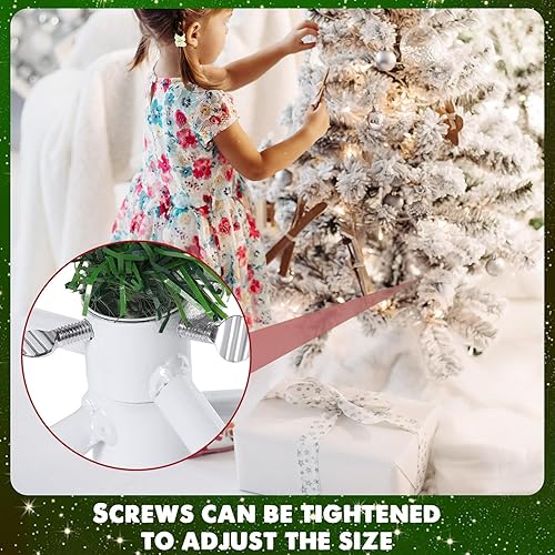 Vista 23 de Roowest Soporte plegable de metal artificial para árbol de Navidad, soporte de repuesto para Navidad (verde, 16 pulgadas)