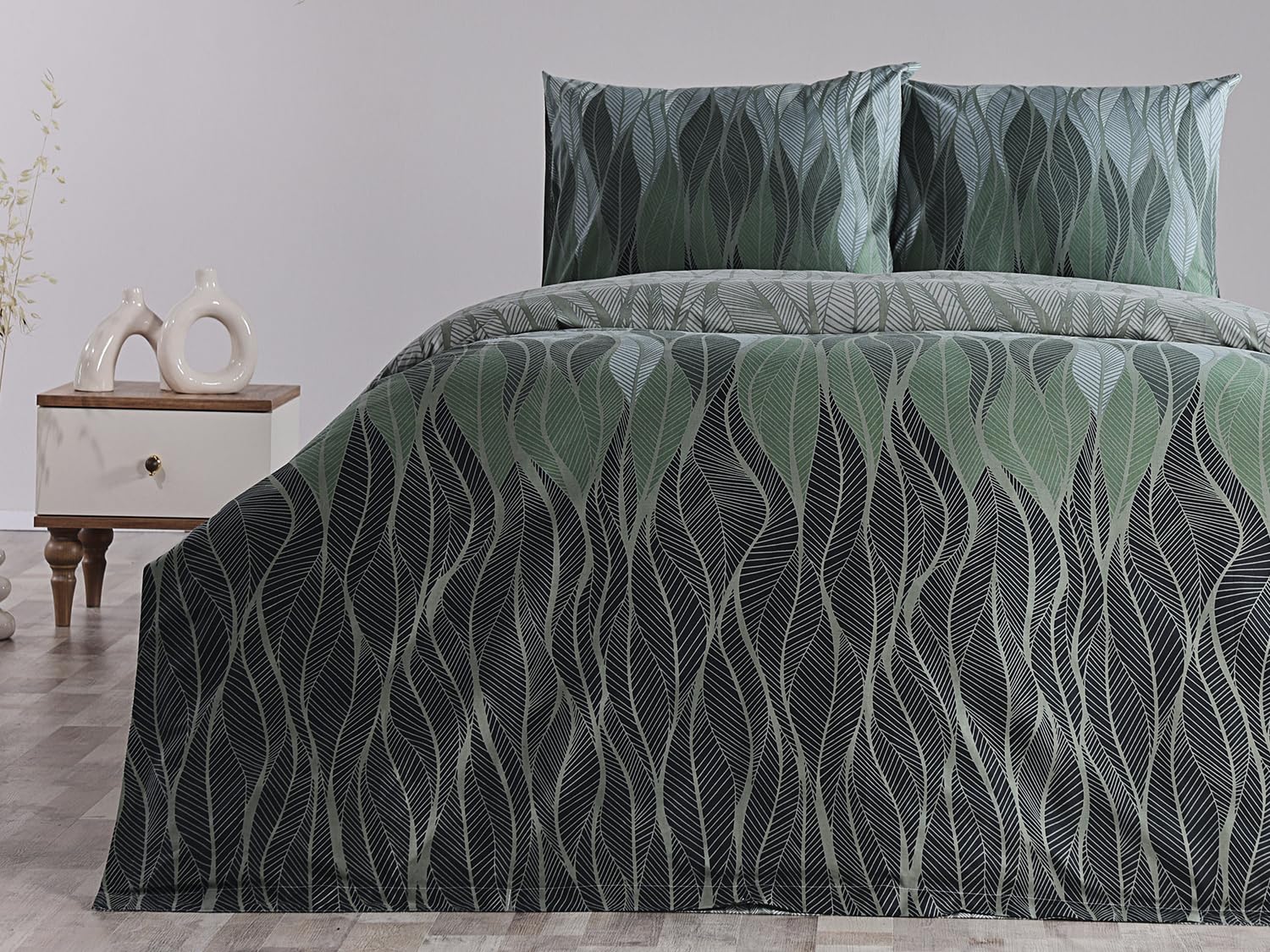 DOQU HOME Ranforce Leaf Nevresim Takımı Tek King Size