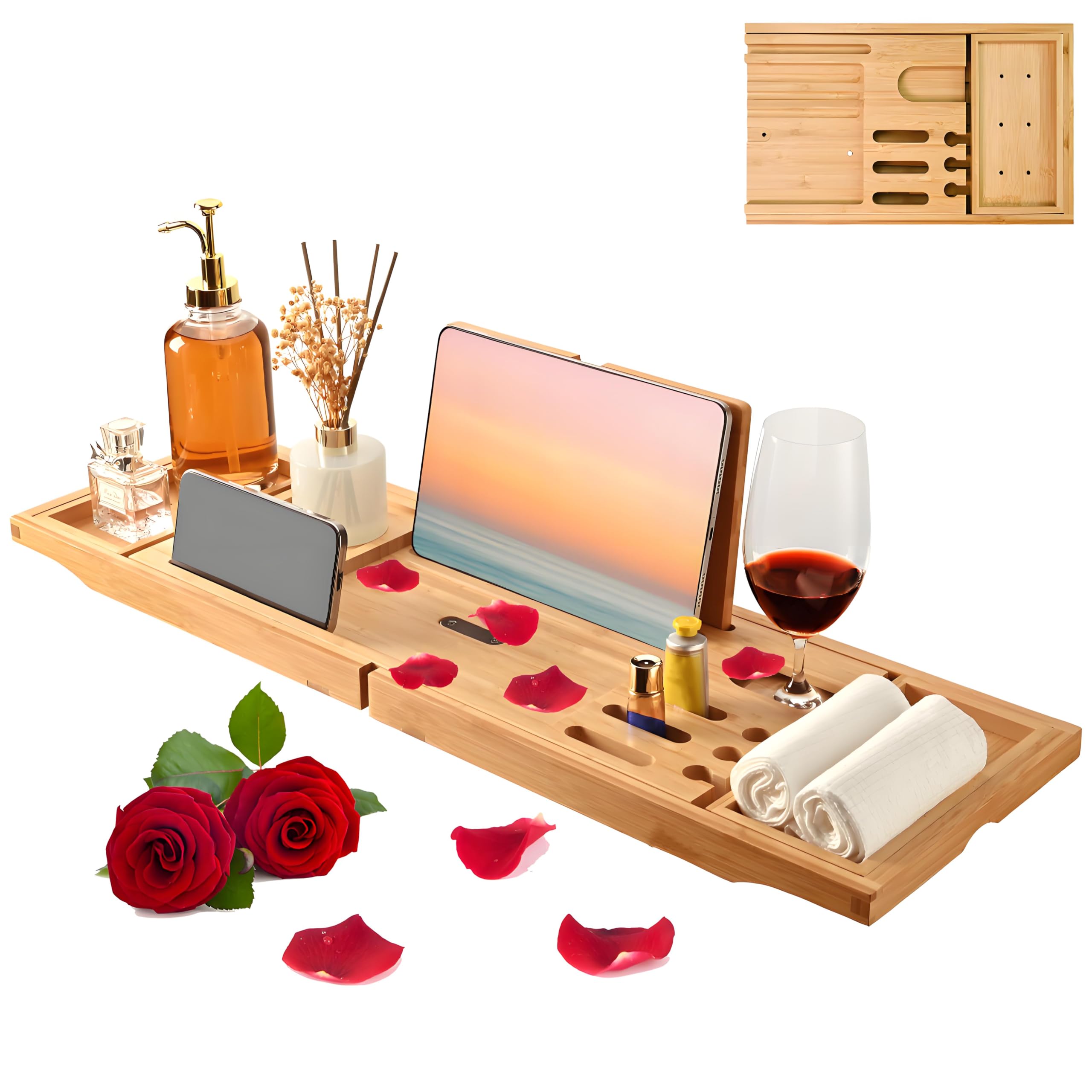 Luxury Bamboo Bathtub Tray