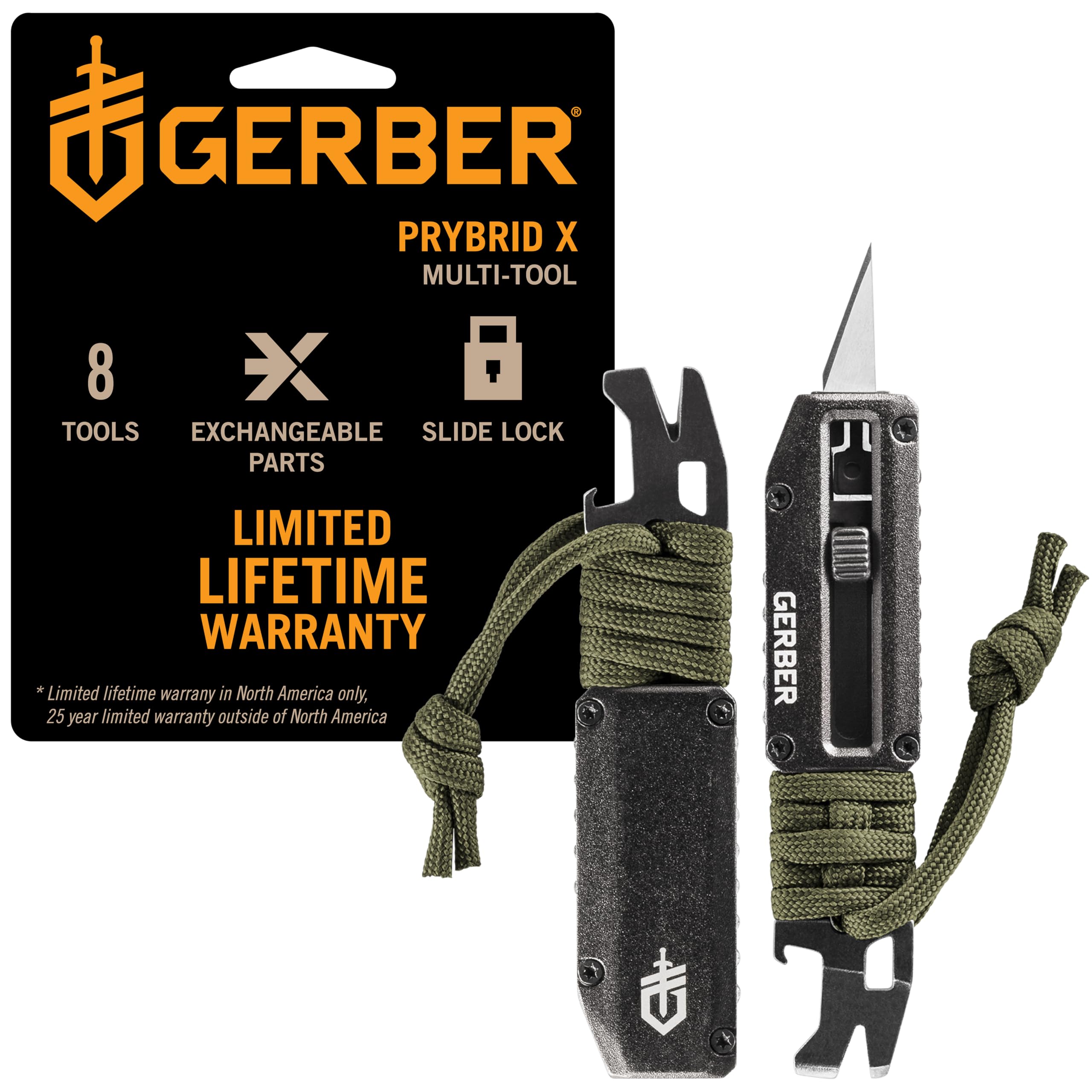 Gerber Prybrid X EDC Pocket Knife Multitool with Bottle Opener, Green