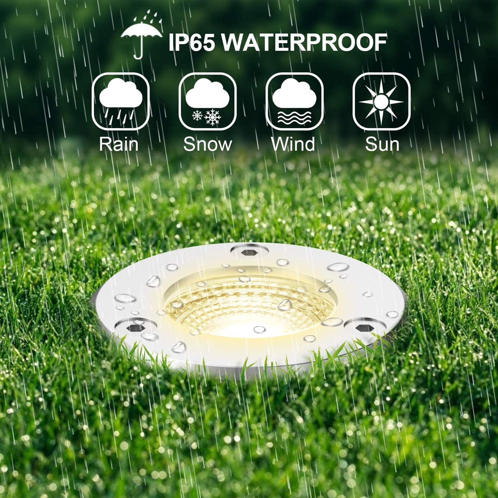 LED Bodeneinbaustrahler für Außen 7W Warmweiß 12V 24V MINI Niederspannungs-Landschaftslichter für Auffahrt, Deck, Stufe, Gartenbeleuchtung(Kaltes Weiß,12V)