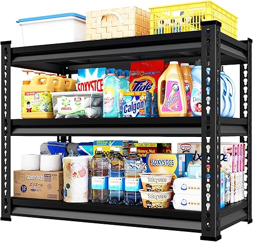 Estantería de garaje de 40 pulgadas de ancho, estanterías de carga de 1350 libras y estantes de almacenamiento, estantes de almacenamiento de metal