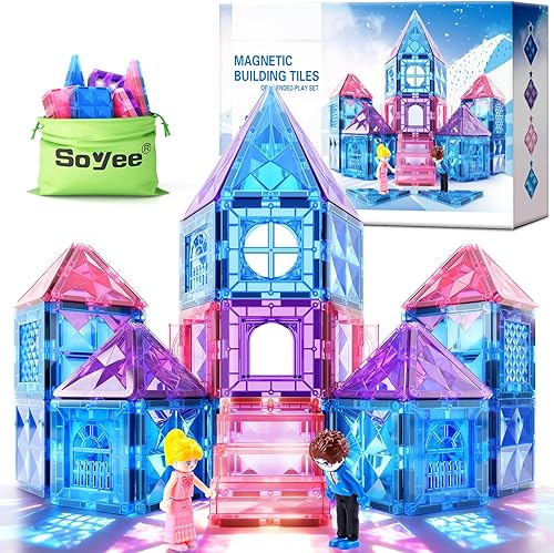 Soyee Bloques de Construcción Magnéticos de Diamante - Juguetes de Princesa para Niñas y Niños de 3-8 Años - Regalo de Cumpleaños y Navidad para