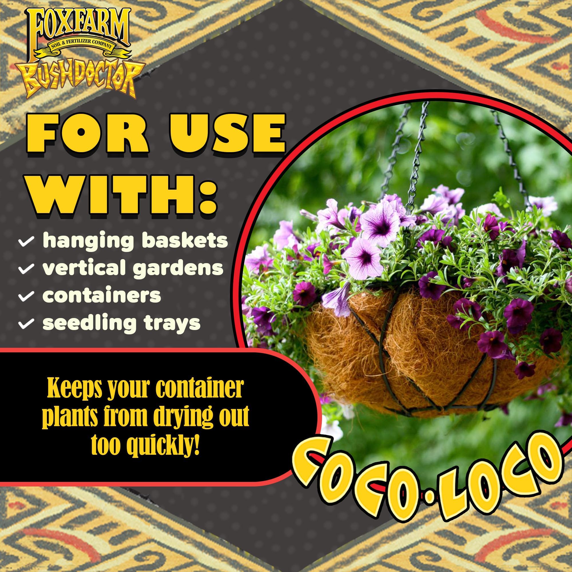 FoxFarm Bush Doctor Coco Loco Potting Mix, 2cu ft (Pack of 6) - Extends Your Watering Schedule, Triple-Washed to Reduce Salt Content - Perfect for Cultivating Healthy Plants