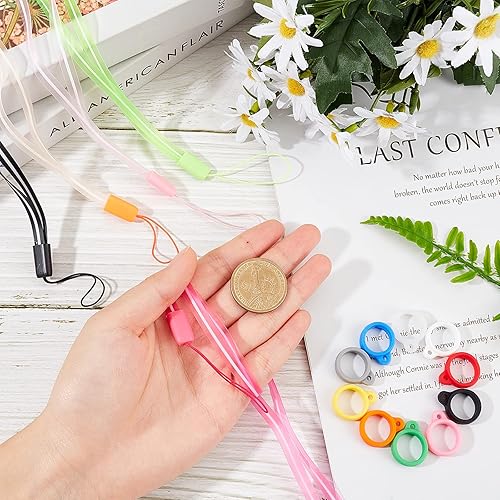 Miniatura 3 de GORGECRAFT Anillos de goma de silicona antipérdida, soporte de banda multiusos, fundas ajustables, collar de repuesto, kit de transporte para