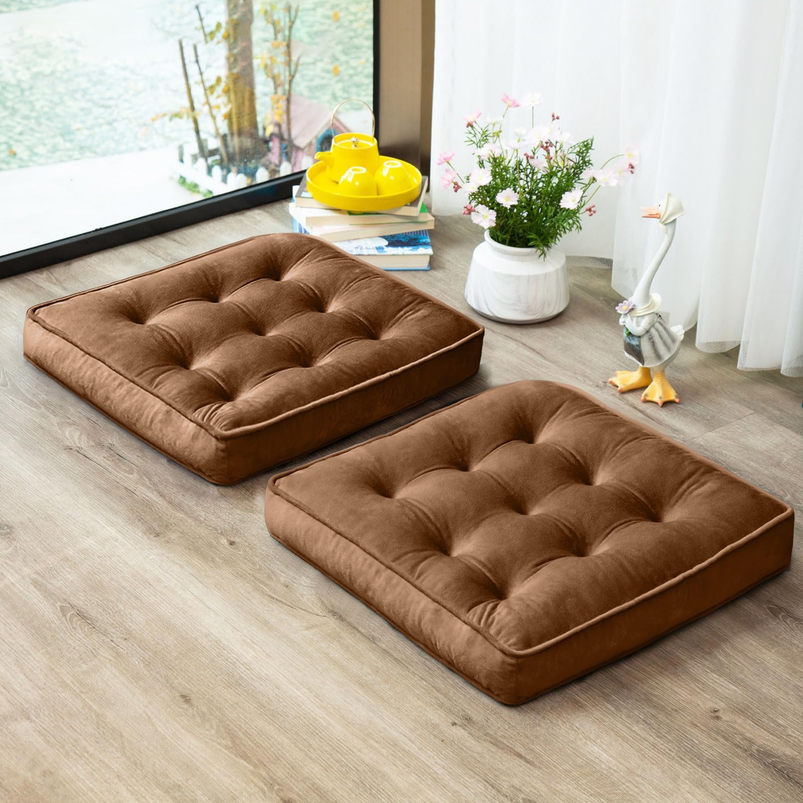 Amazon.co.jp: AS AWESLING 座布団 クッション 50x50cm 洗える フロア