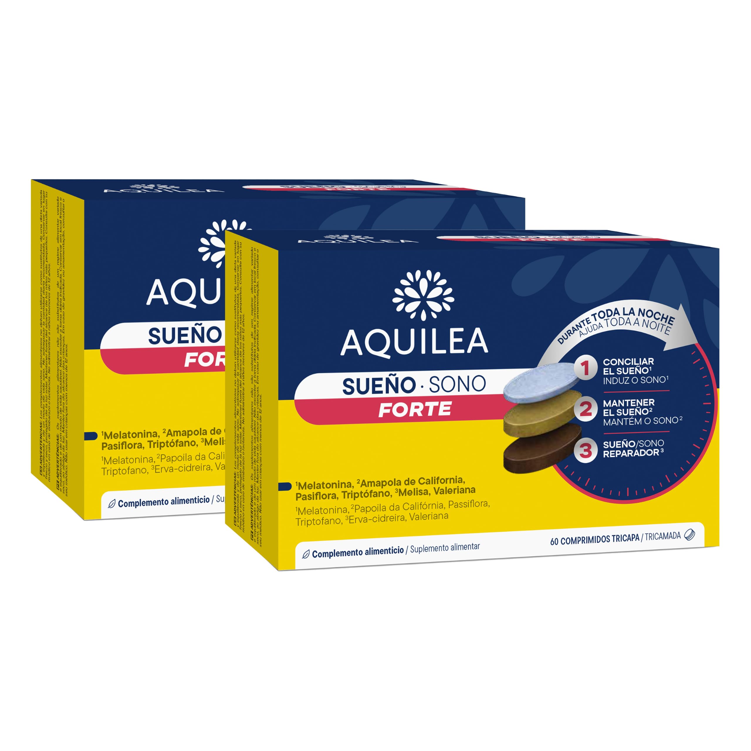 AQUILEA Pack 2x Sueño Forte | 60 Comprimidos | Tecnología Tricapa