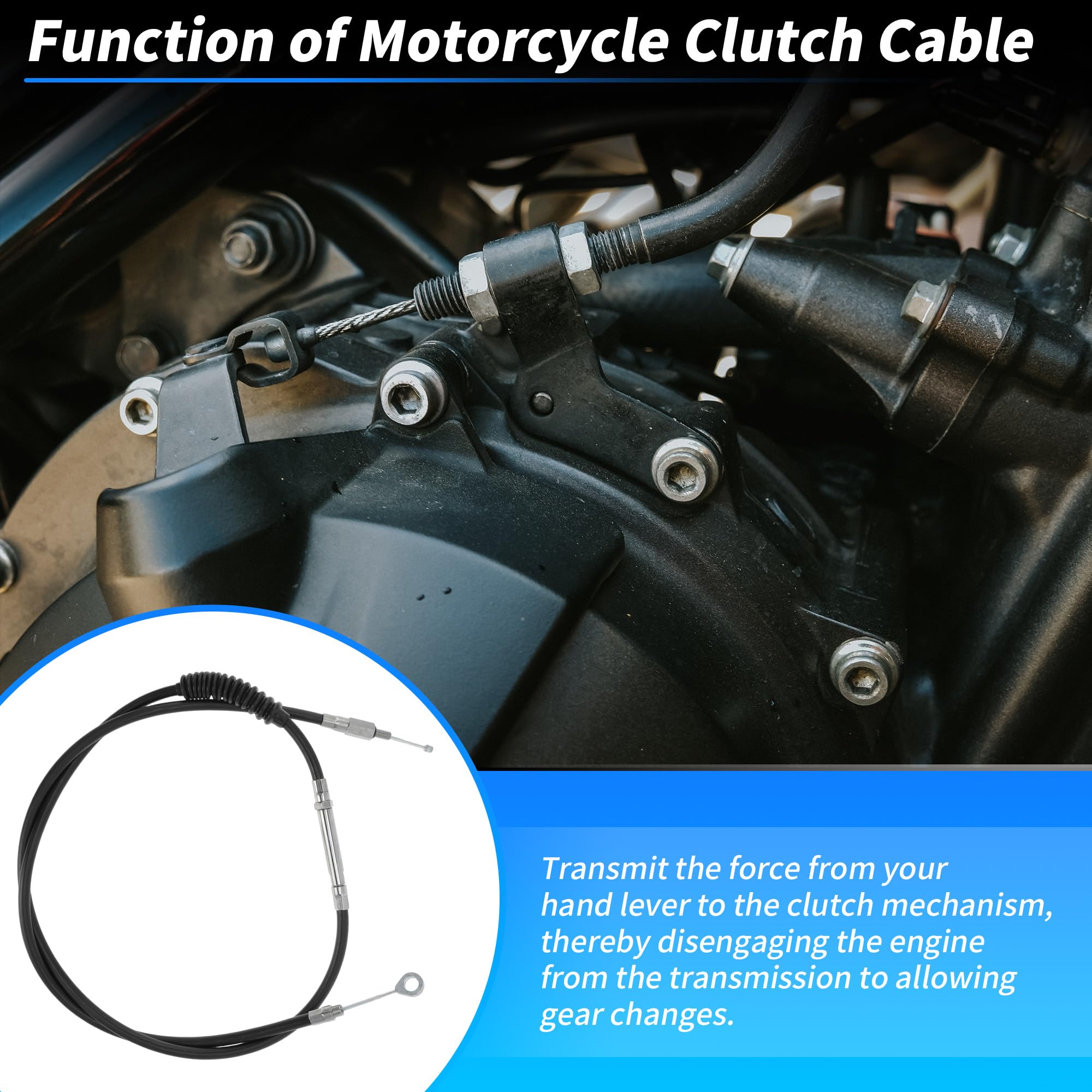 A ABSOPRO 160cm/62.99" Cable De Embrague Para Harley Davidson Sportster XL883 XL1200 XL 883 1200 1986-2013 Para Harley Sportster 2004-2020 Cable De Embrague Extendido Para Moto