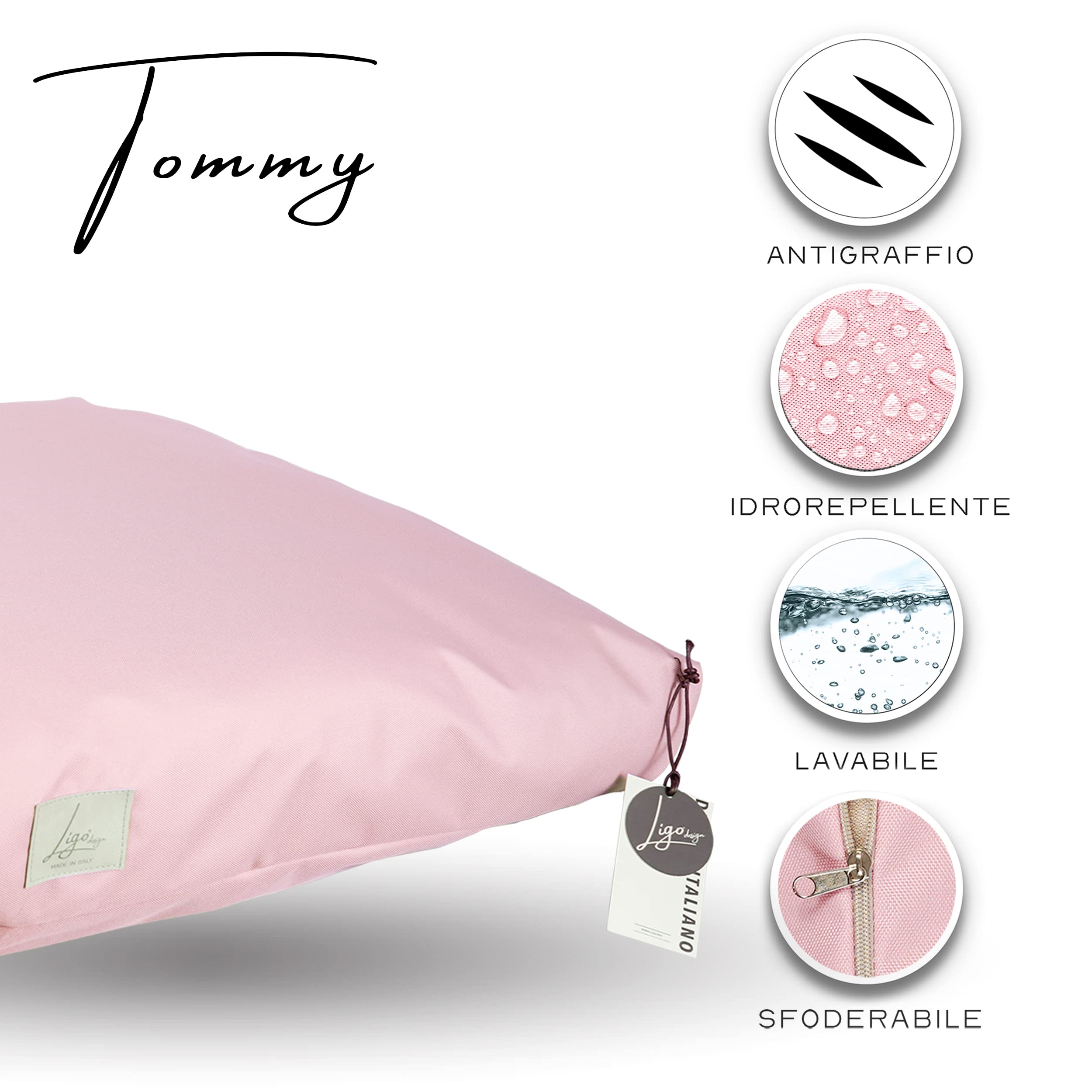 Cuscino Per Cani Doggy - Idrorepellente E Antigraffio, Sfoderabile, Made Italy - Taglia S 60x70 Cm - Foto 3