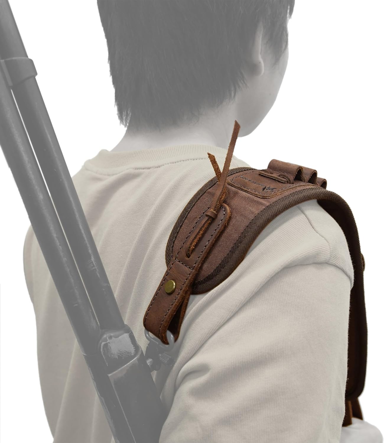 WAYNE'S DOG Canvas Leather Rifle Buttstock Cover with Match Gun Sling Shell Holder