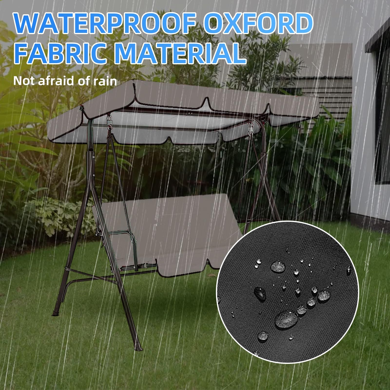 Copri Altalena Da Giardino Hollywood - Telo Impermeabile E Antivento, Grigio, Per Altalene 2-4 Posti - Foto 11
