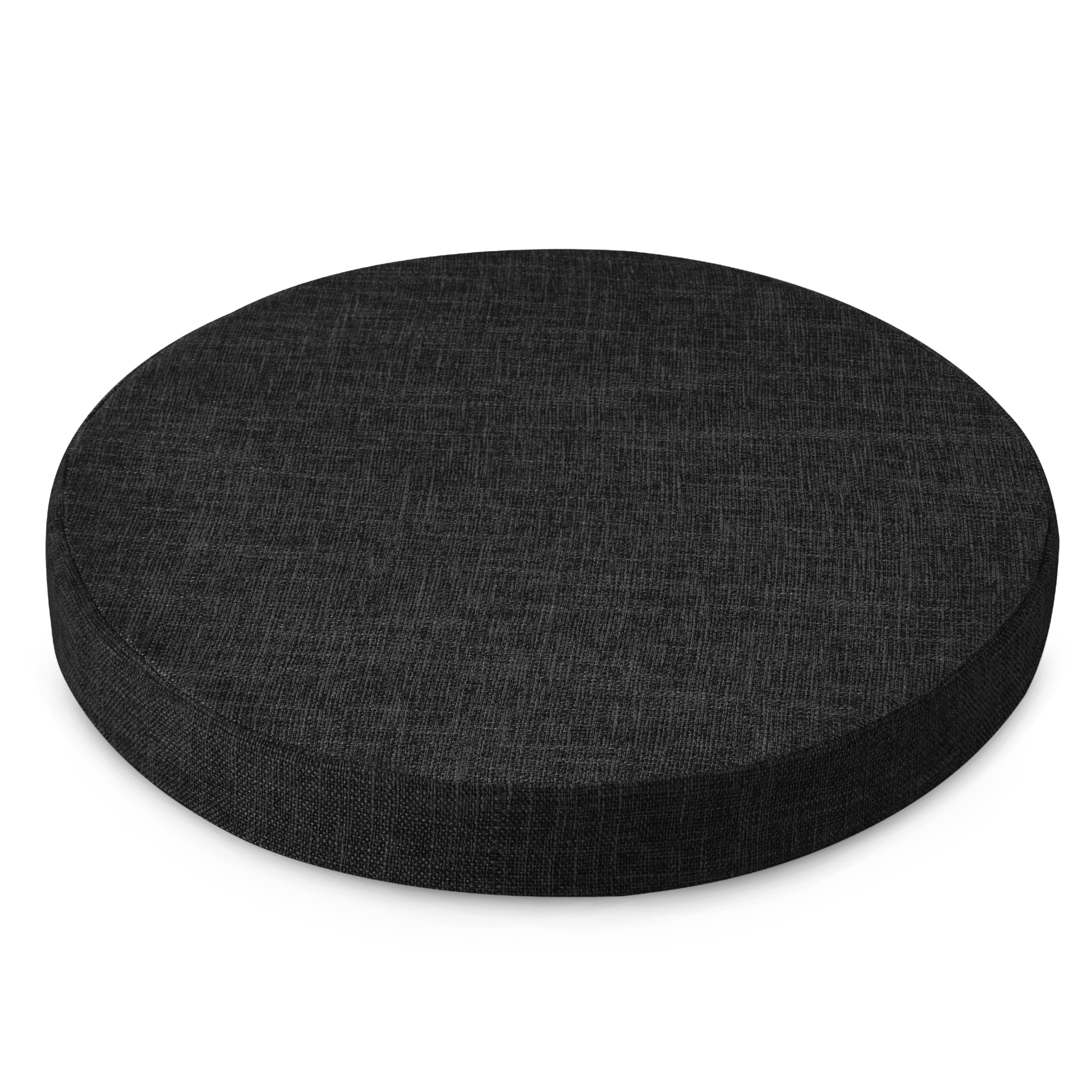AddGrace Round Chair Cushions for Dining Chairs Soft Round Kitchen Seat Cushions with Removable Cover Non Slip Thick Seat Pads for Dining Kitchen Room 1 Pack (16 Inch Black)