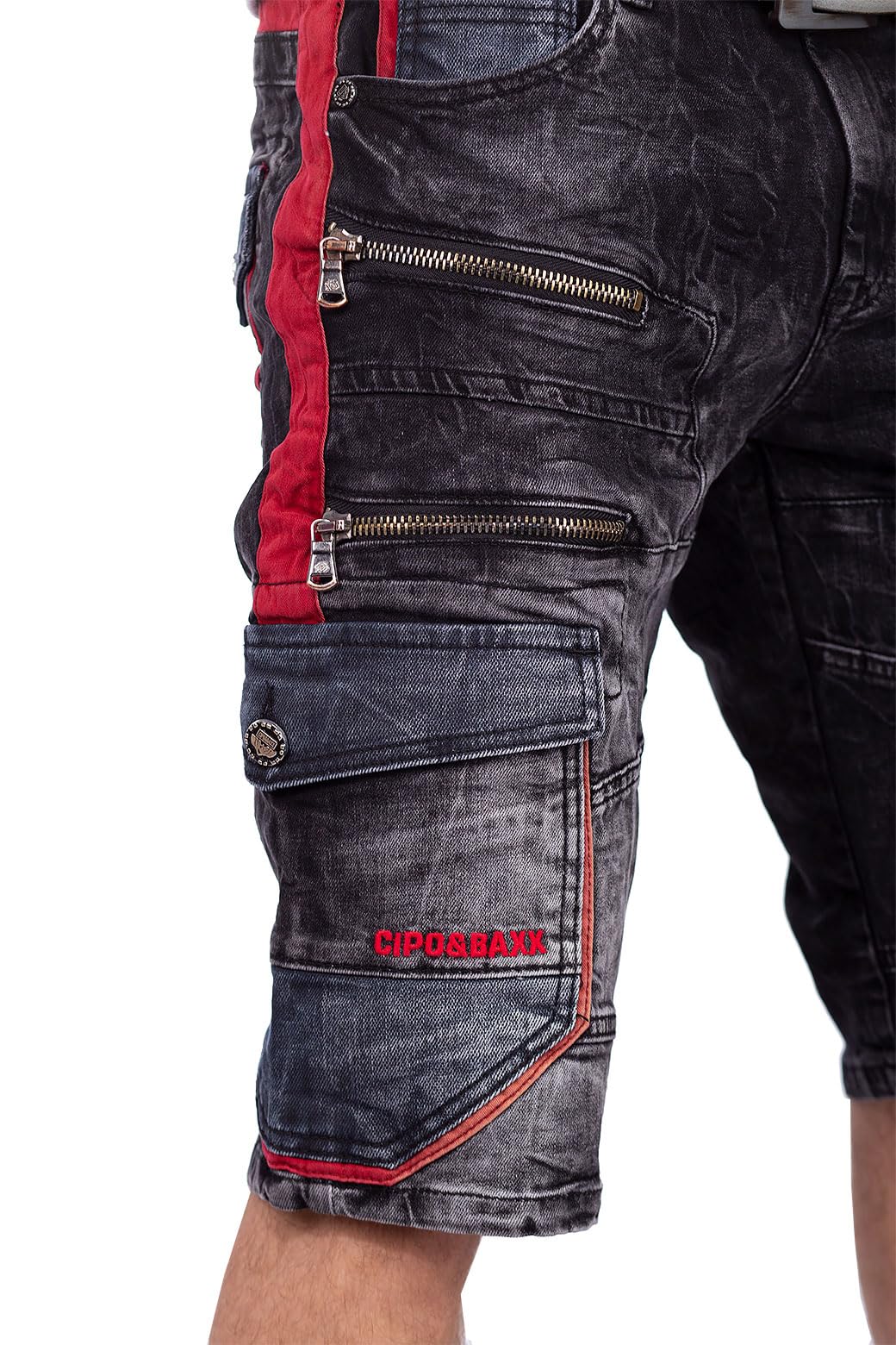 Cipo & Baxx Herren Jeans Shorts Stonewashed Cargo Regular Fit