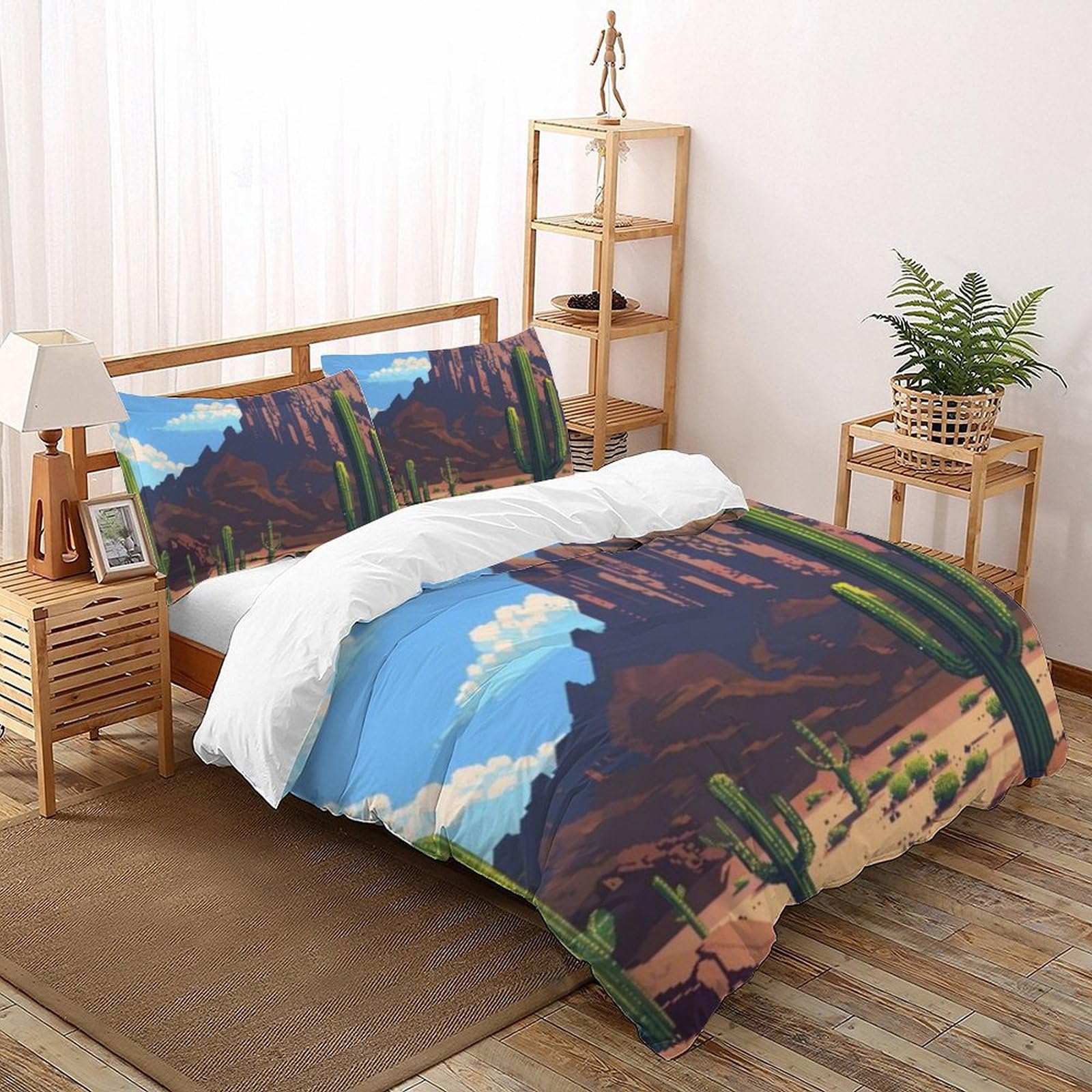 Housse de couette King 3D motif désert en microfibre respirante