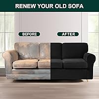 Vista 492 de CHUN YI - Funda elástica para sofá (7 piezas), funda para sofá de 3 plazas con tres respaldos y cojines separados con banda elástica, tela jacquard