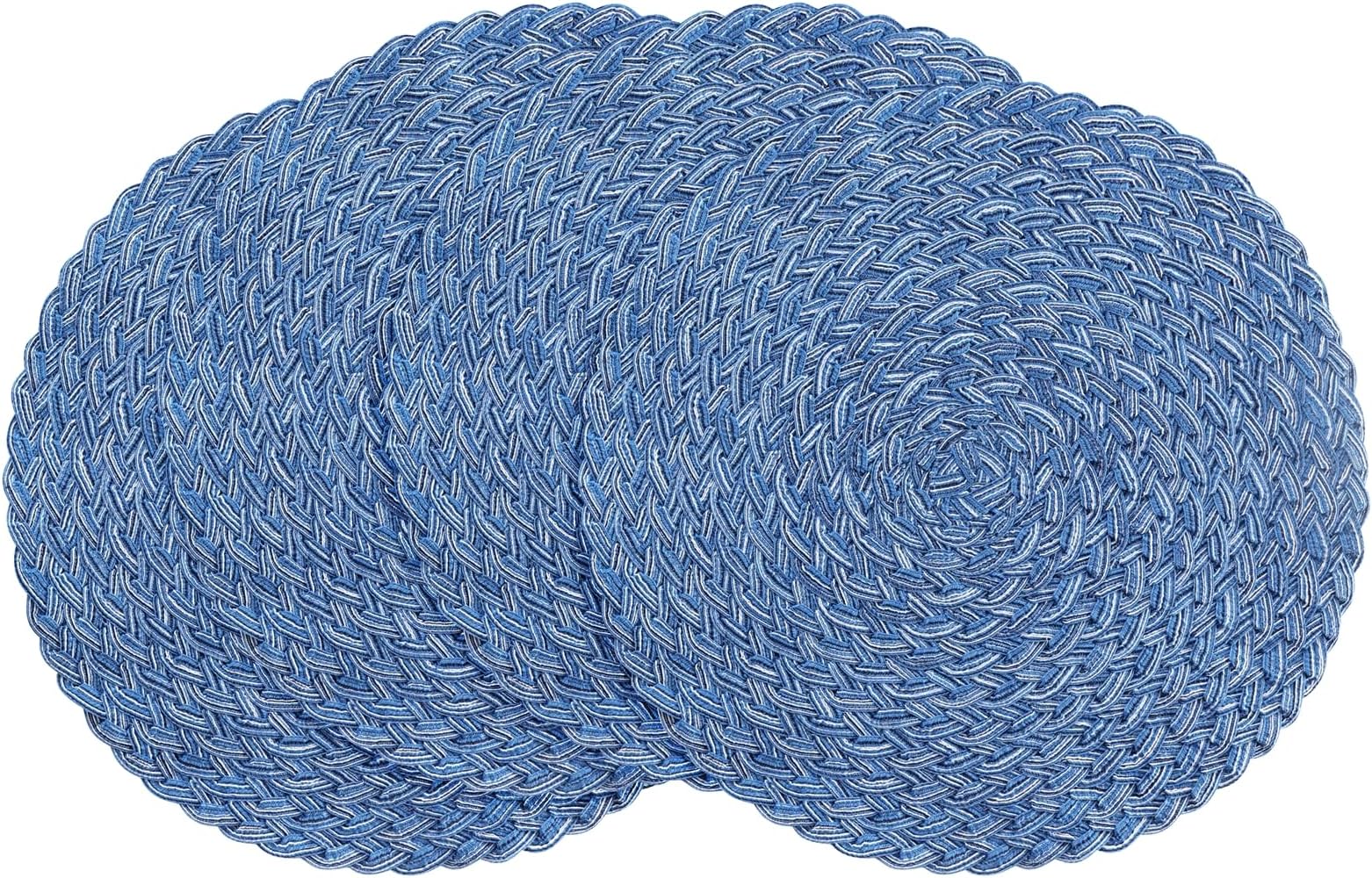 FAVE Round Placemats set of 4 Cotton Yarn Braided Placemats