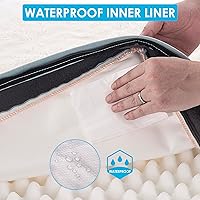 Vista 2 de Cama ortopédica para perros grandes - Gran cama impermeable para jaula de perro con funda extraíble y lavable, soporte de espuma tipo caja