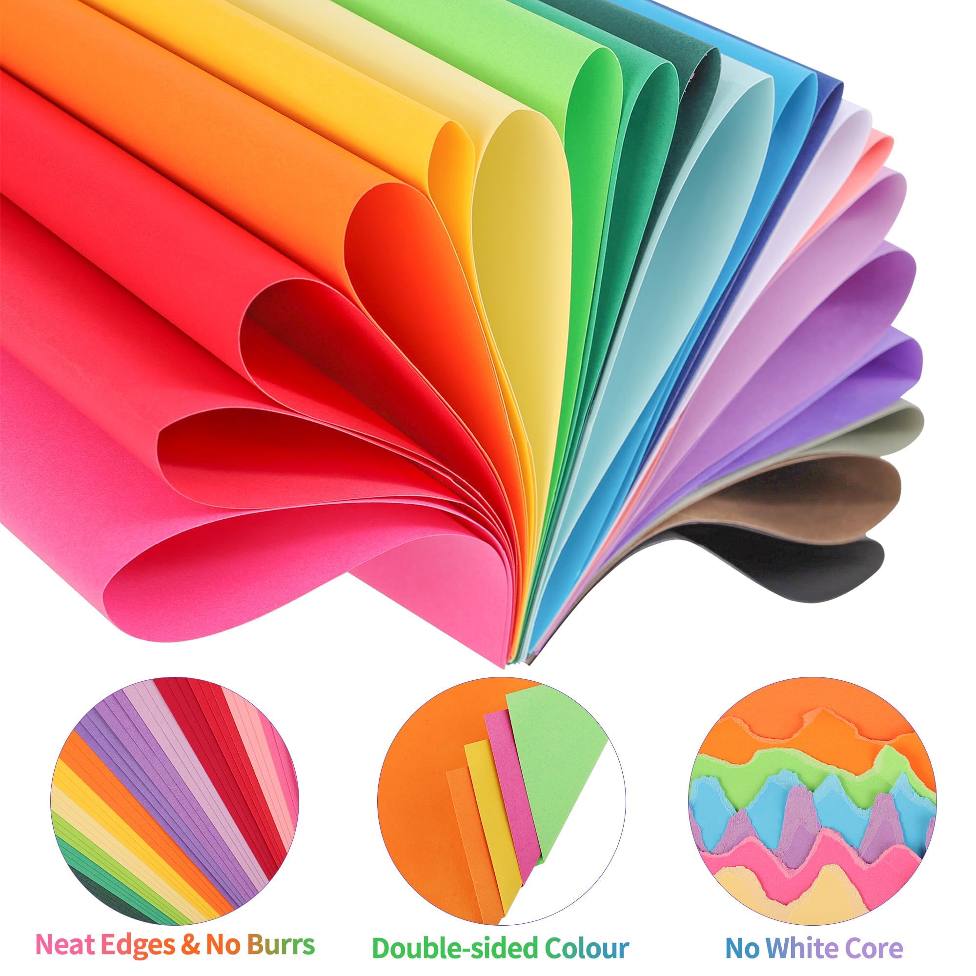 UAP10MX60 Cartoncino Colorato 12" x 12" 180gsm 65lb 60 Fogli 20 Colori 30,5×30,5cm