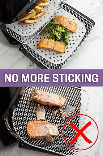 Miniatura 8 de Revestimiento cuadrado de silicona para freidora de aire de 8.5 pulgadas (2 unidades) (CABERNET)