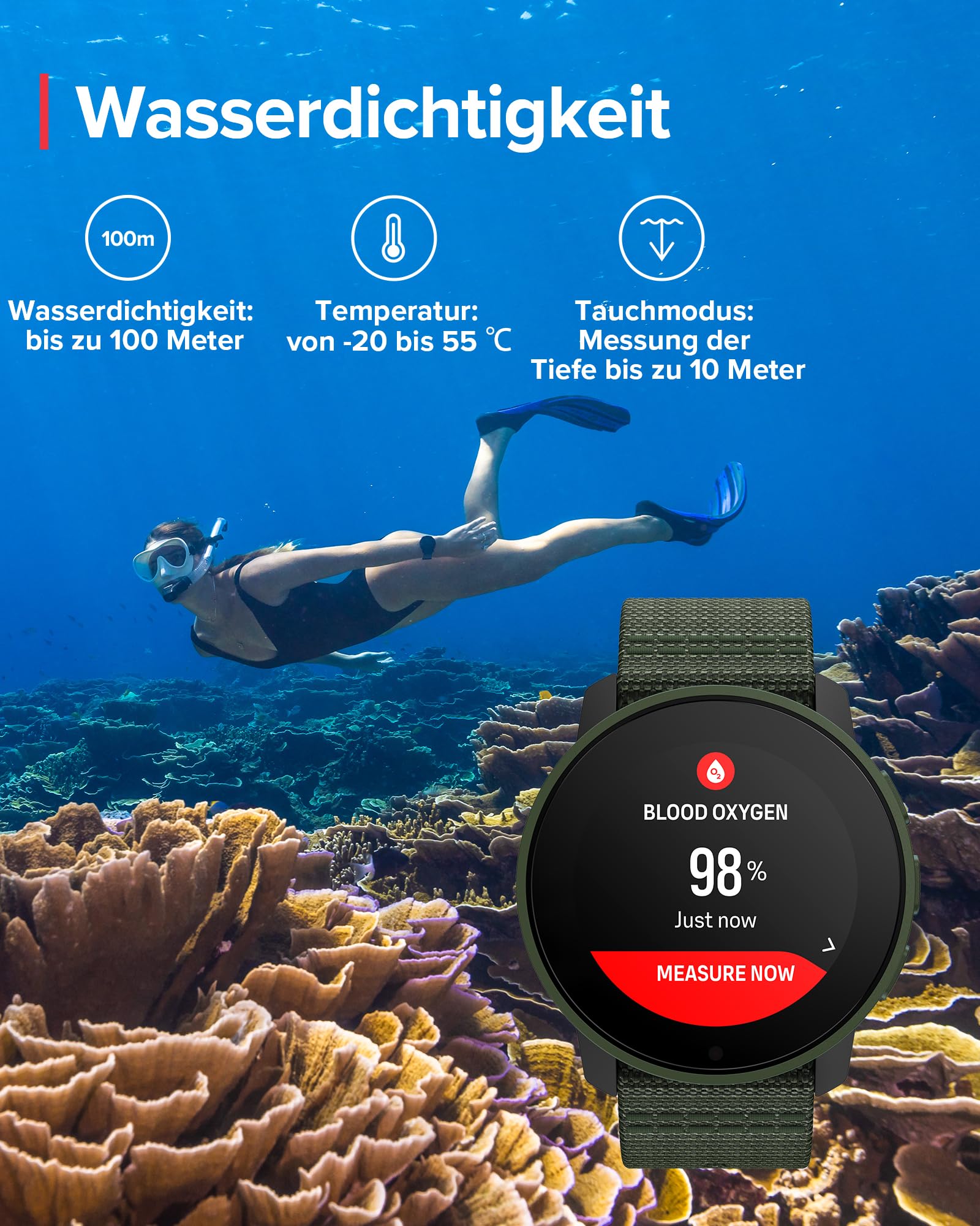 SUUNTO 9 Peak Multisport Uhr - Robust Outdoor Smartwatch, Saphirglas Bildschirm & 100m Wasserdicht, Leicht & Dünn, Präzise GPS, Lange Akkulaufzeit, Pulsmessung am Handgelenk, Hergestellt in Finland