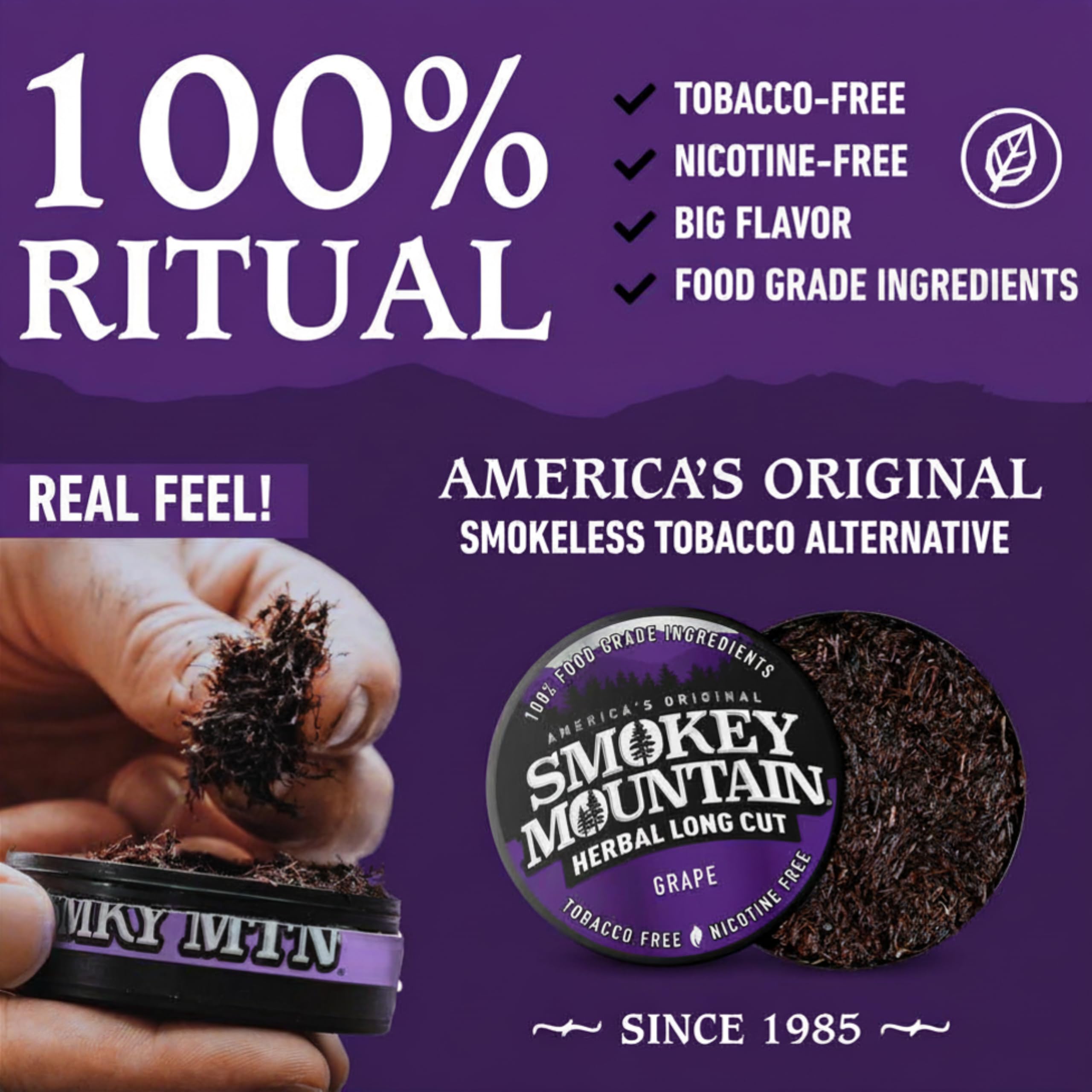 grape tobacco dip Amazon.com: Smokey Mountain Herbal Long Cut – Grape – 10 Can Box
