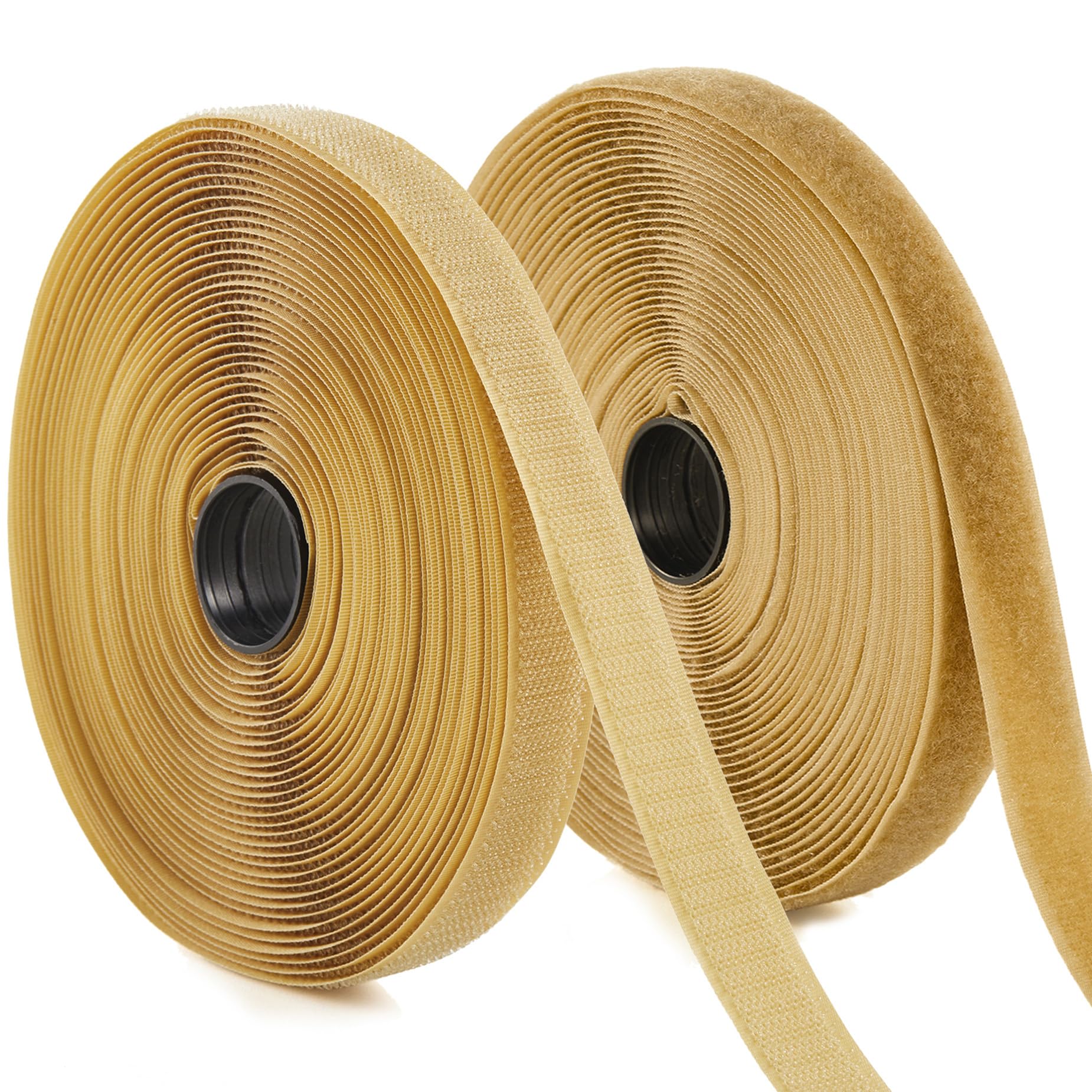 ECOHomes 3/4 Inch Wide x 33 FT Sew On Hook and Loop Tape for Fabric Roll, Sewable Sew-On Strips for Clothing, Clothes, Fabric | No Adhesive Sewing Fastener Straps, Easy Sew in, Strong, Beige