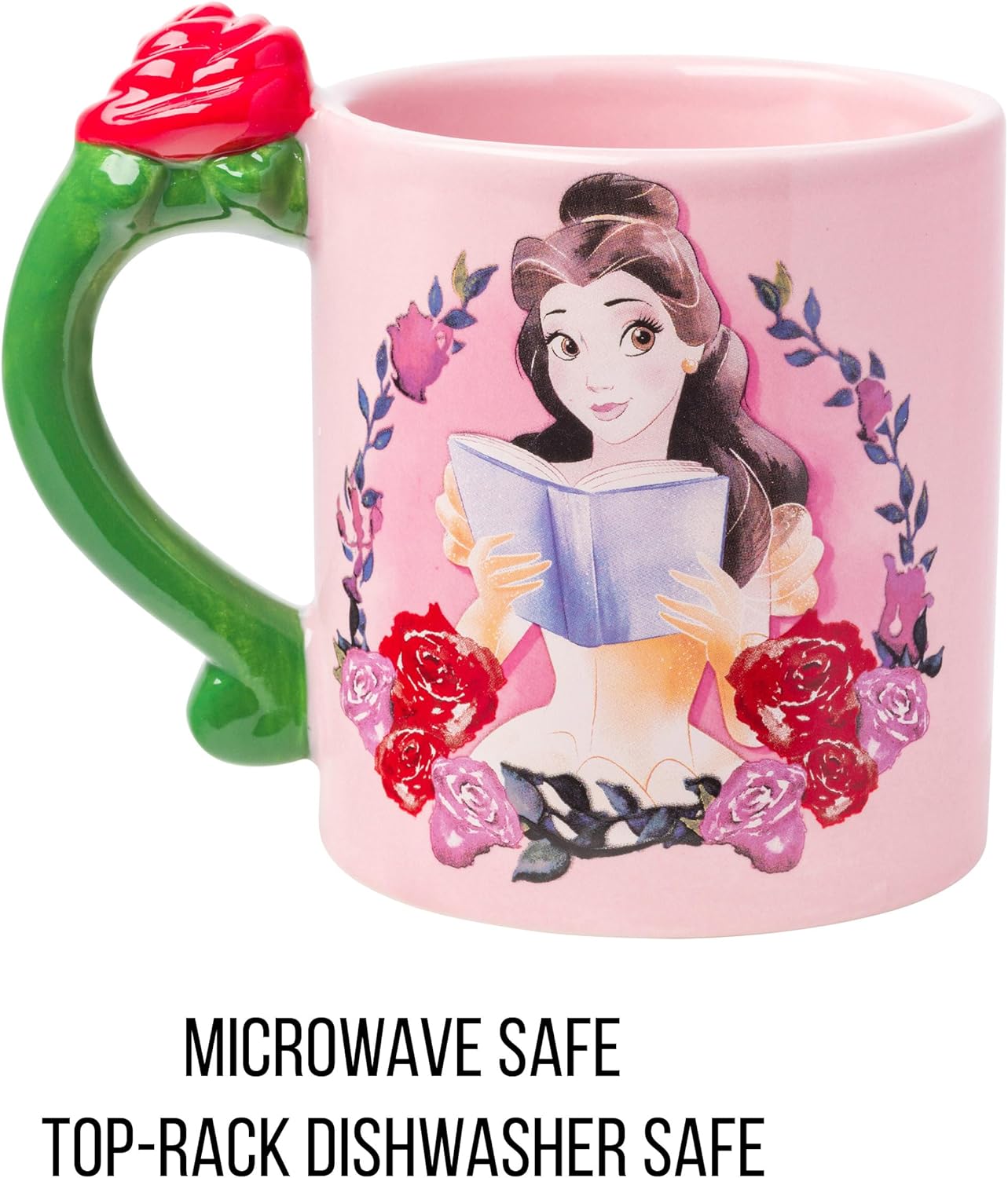 Silver Buffalo Disney Princess Beauty and the Beast Belle Dreams in Bloom Roses 3D Sculpted Handle Ceramic Mug, 20 Ounces - Image 3