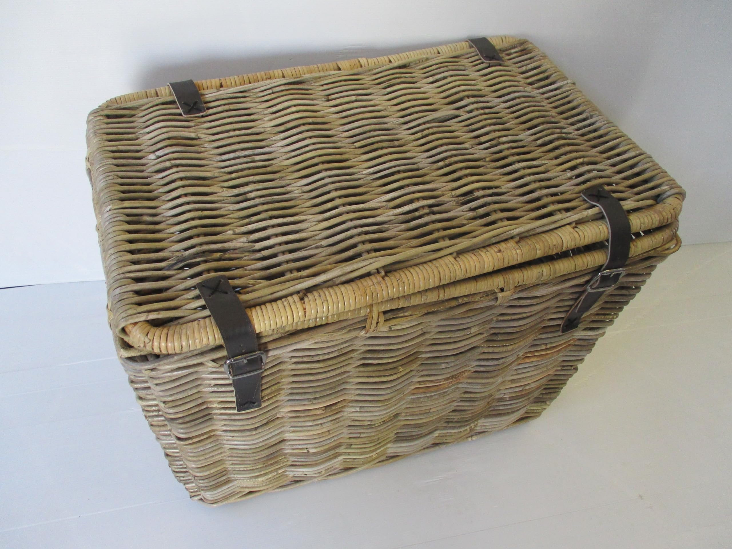 cesto vimini porta legna cm cm 65x43x53 H baule portalegna porta biancheria intreccio in giunco robusto
