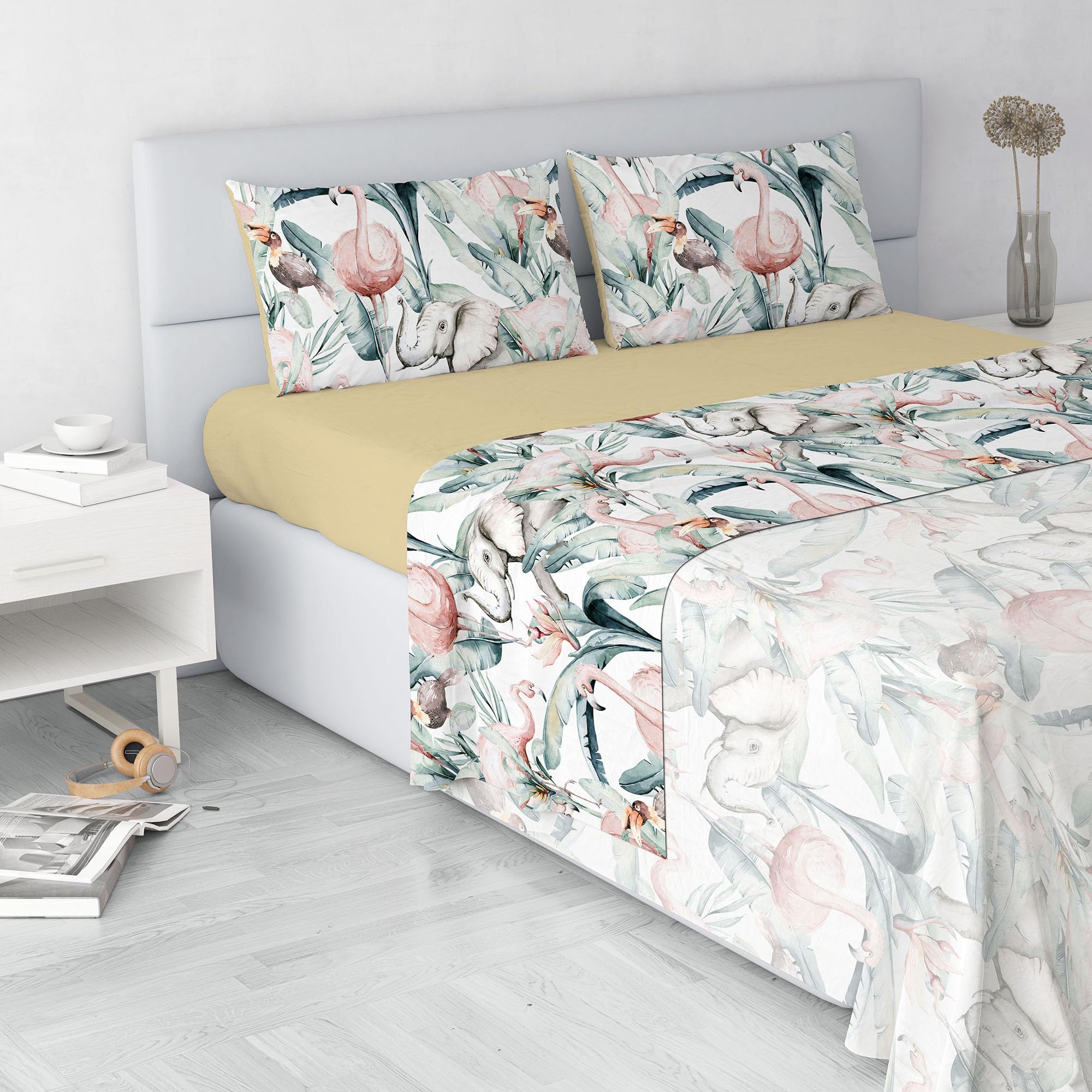 Italian Bed Linen Denny Fashion Microfibre Duvet Cover Set, Made In Italy, Double